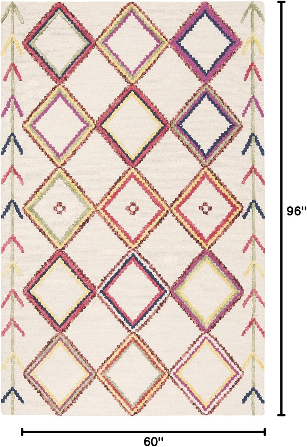 Bellagio BLG563 Hand Tufted Area Rug - Ivory/Multi - 5'x8' - Safavieh.