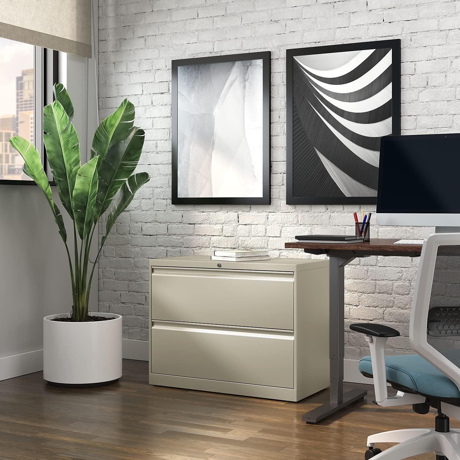 Staples Commercial 2-Drawer Lateral File Cabinets 36" Wide Putty 870391