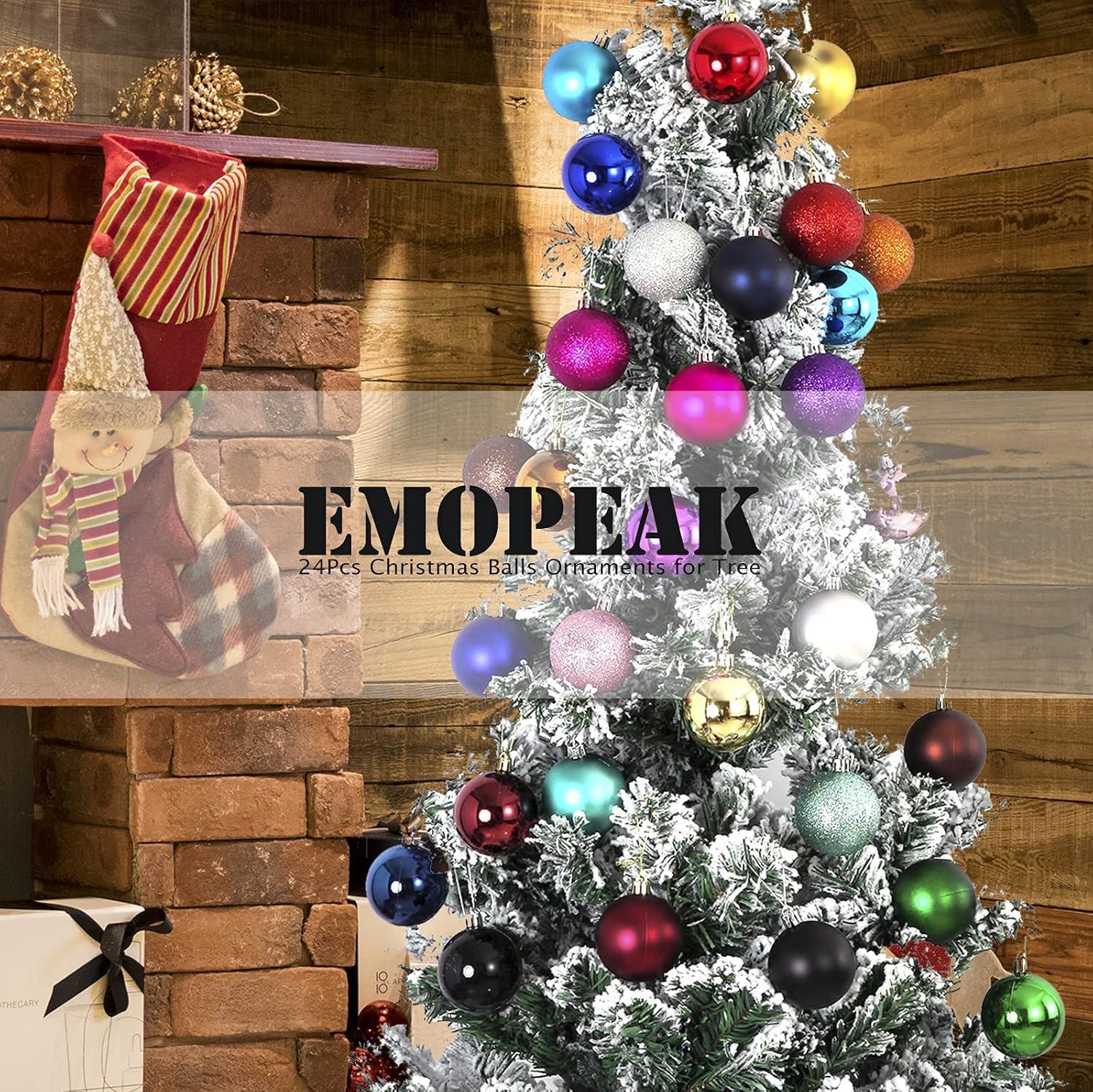 Fuebueo Clearance! 24Pcs Christmas Balls Ornaments for Xmas Christmas Tree (1.2"-3.1CM)