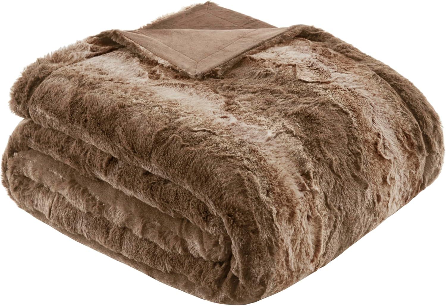 Marselle Faux Fur Oversized Bed Throw Blanket