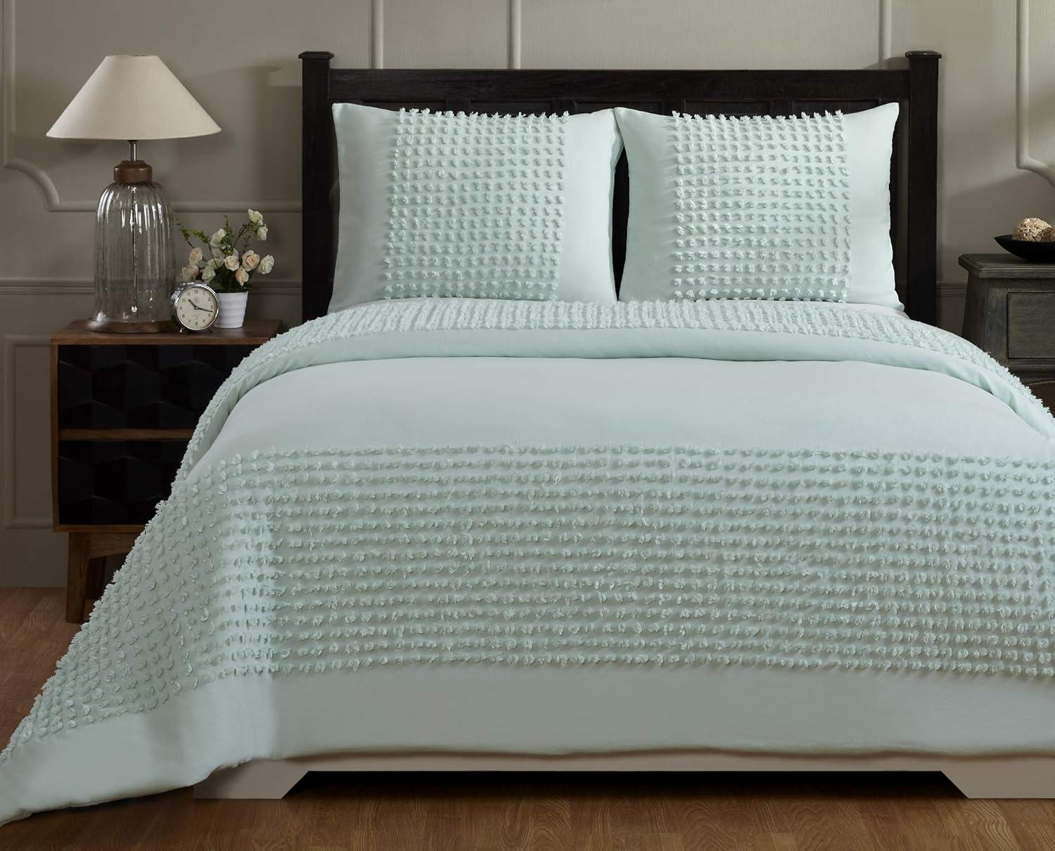 Olivia Turquoise Twin Comforter Set in 100% Cotton