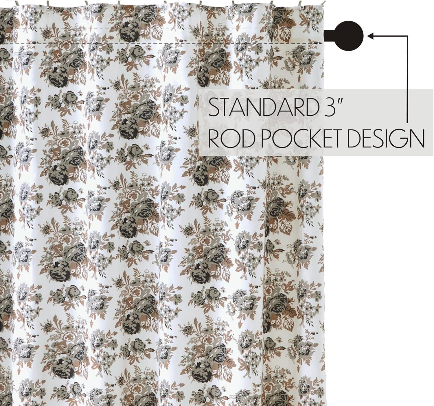 VHC Brands Annie Floral Cotton Floral Shower Curtain