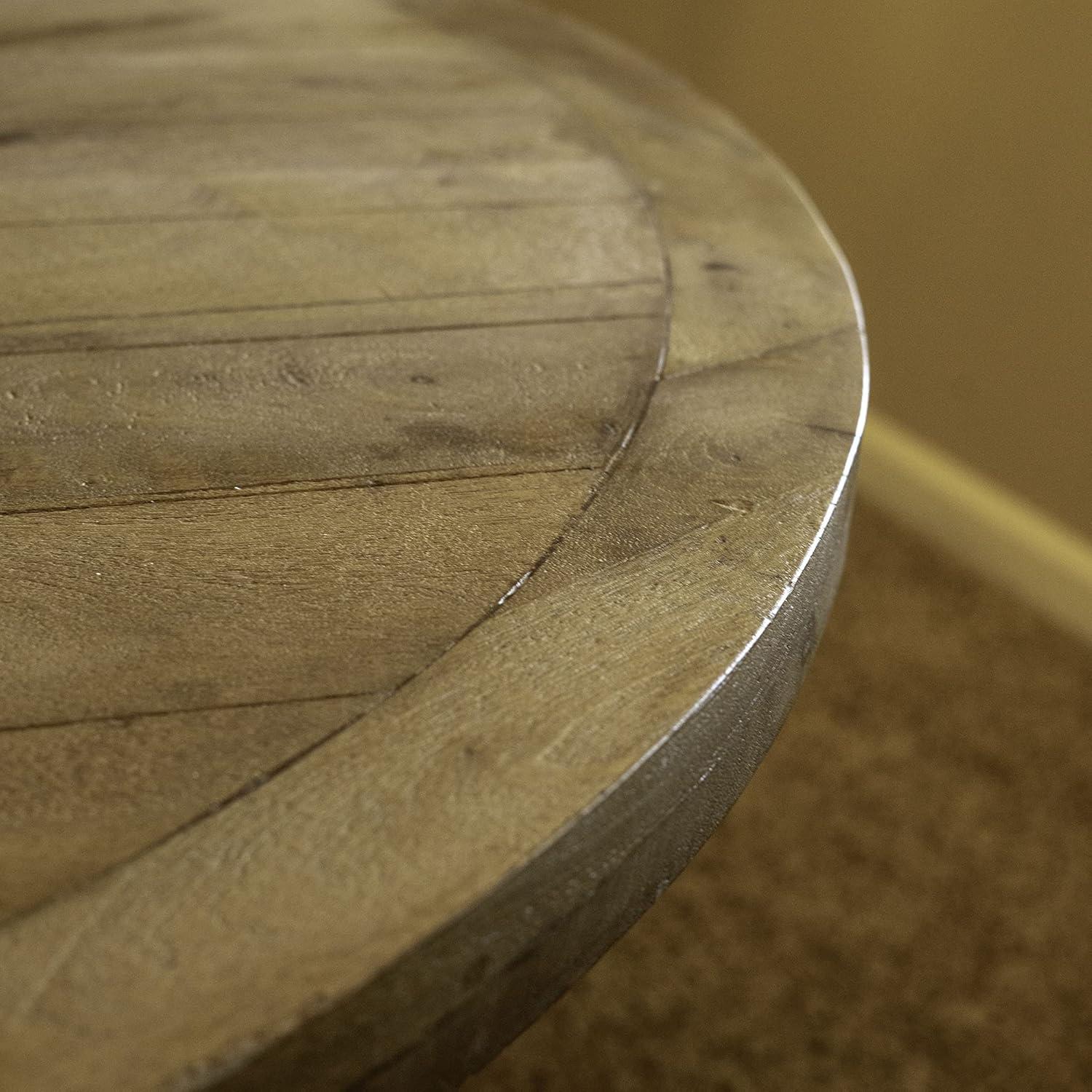 54 wide Round Dining Table in Natural wood finish