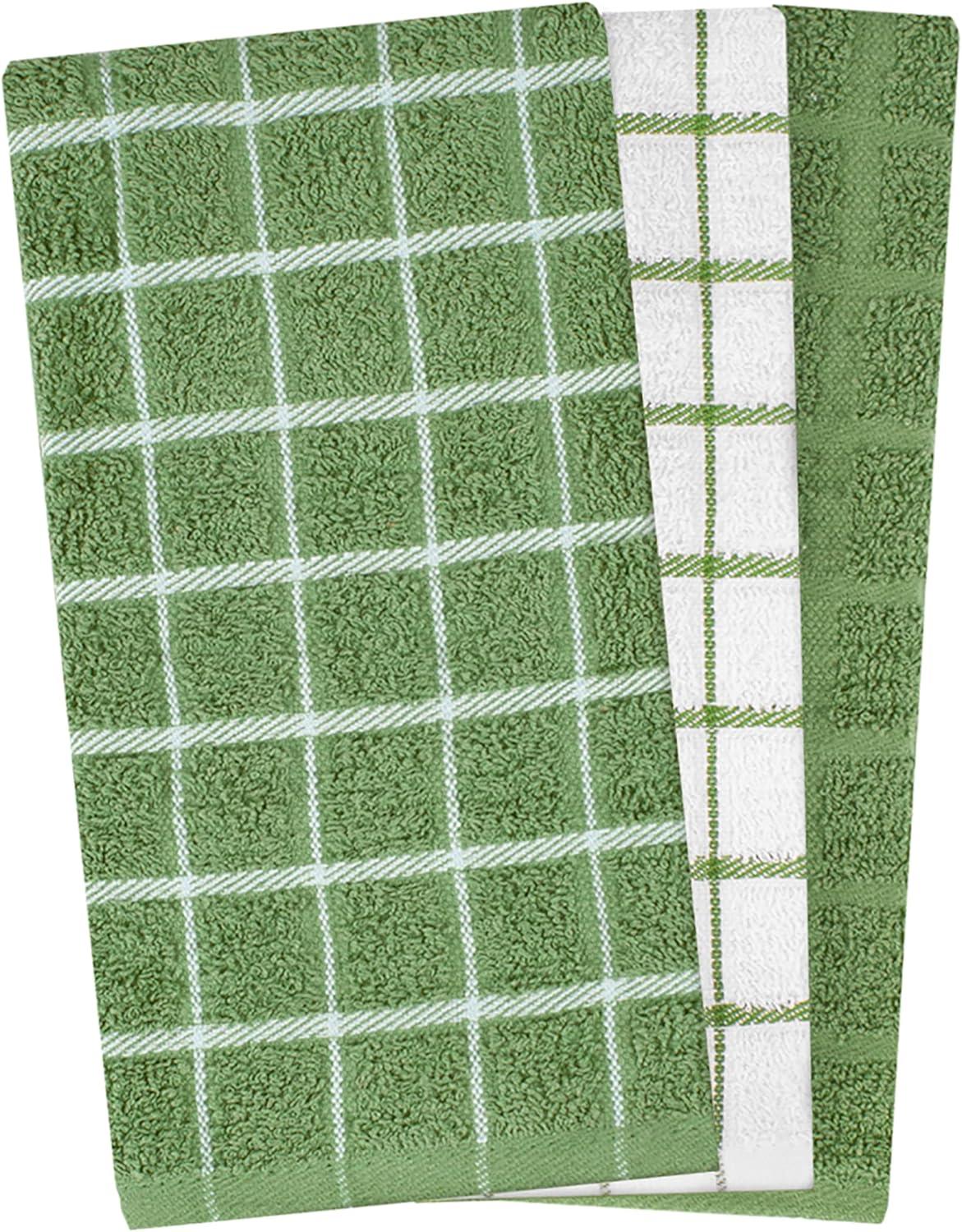 Ritz 9-Piece Terry Check Kitchen Towel Set and Check Dish Cloth Set