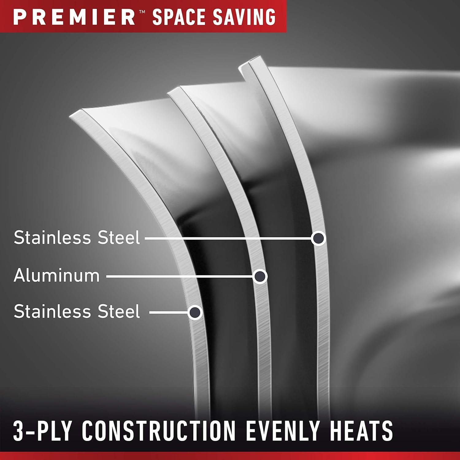 Calphalon ® Premier 10-Piece Space-Saving Stainless Steel Cookware Set