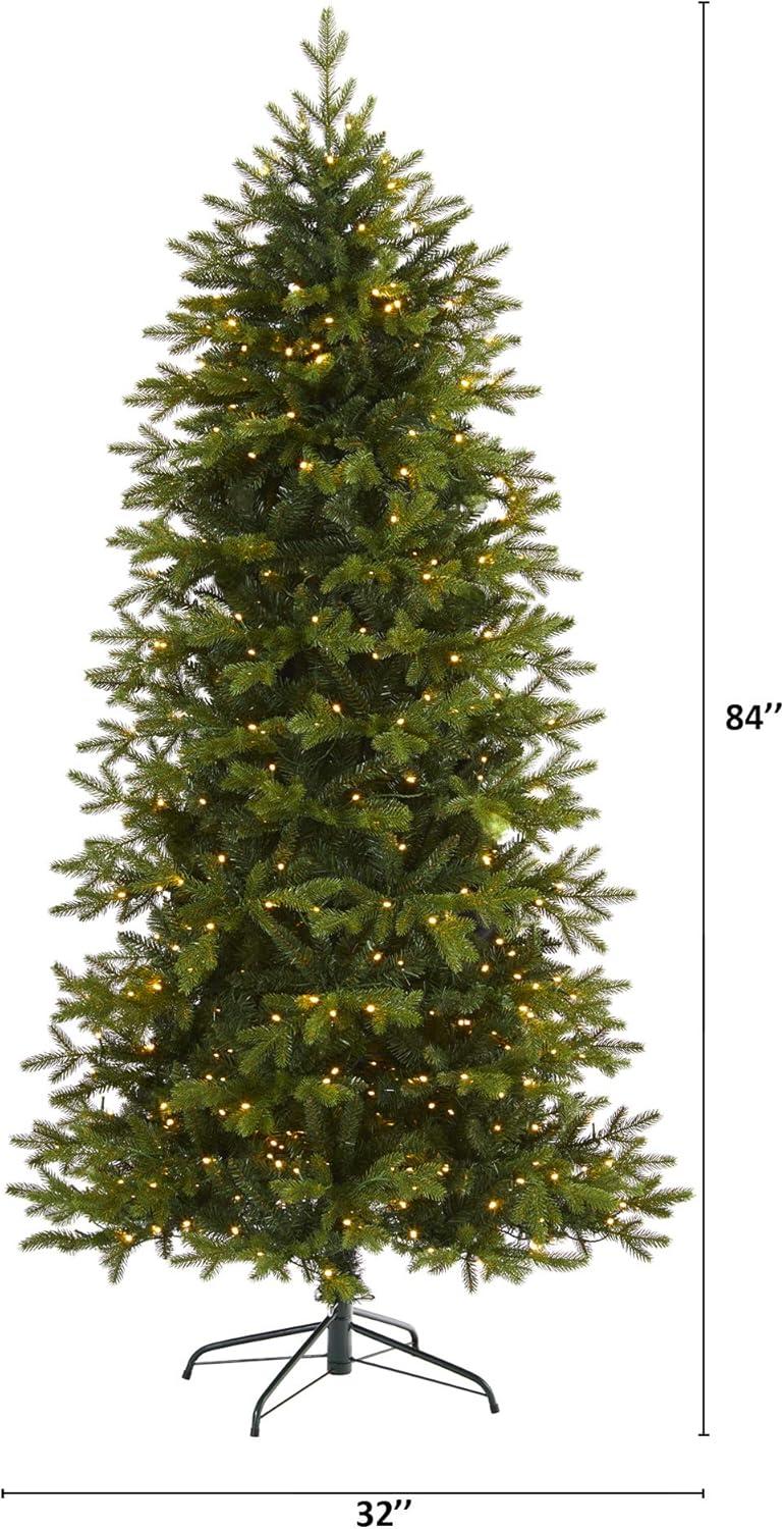 Nearly Natural 7’ Belgium Fir “Natural Look” Prelit LED Artificial Christmas Tree