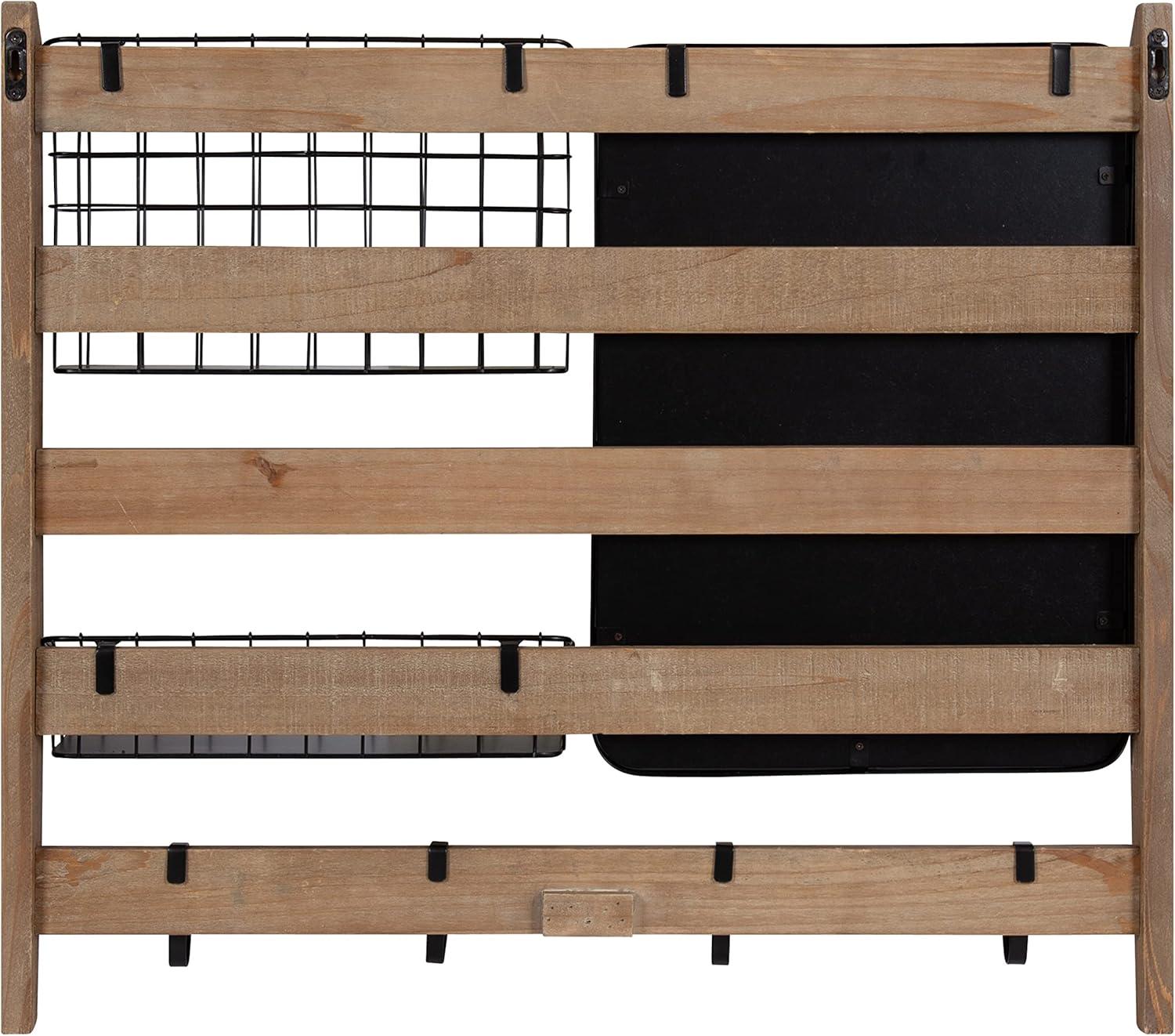 Kate and Laurel Tanner Metal Wall Organizer with Key Hooks