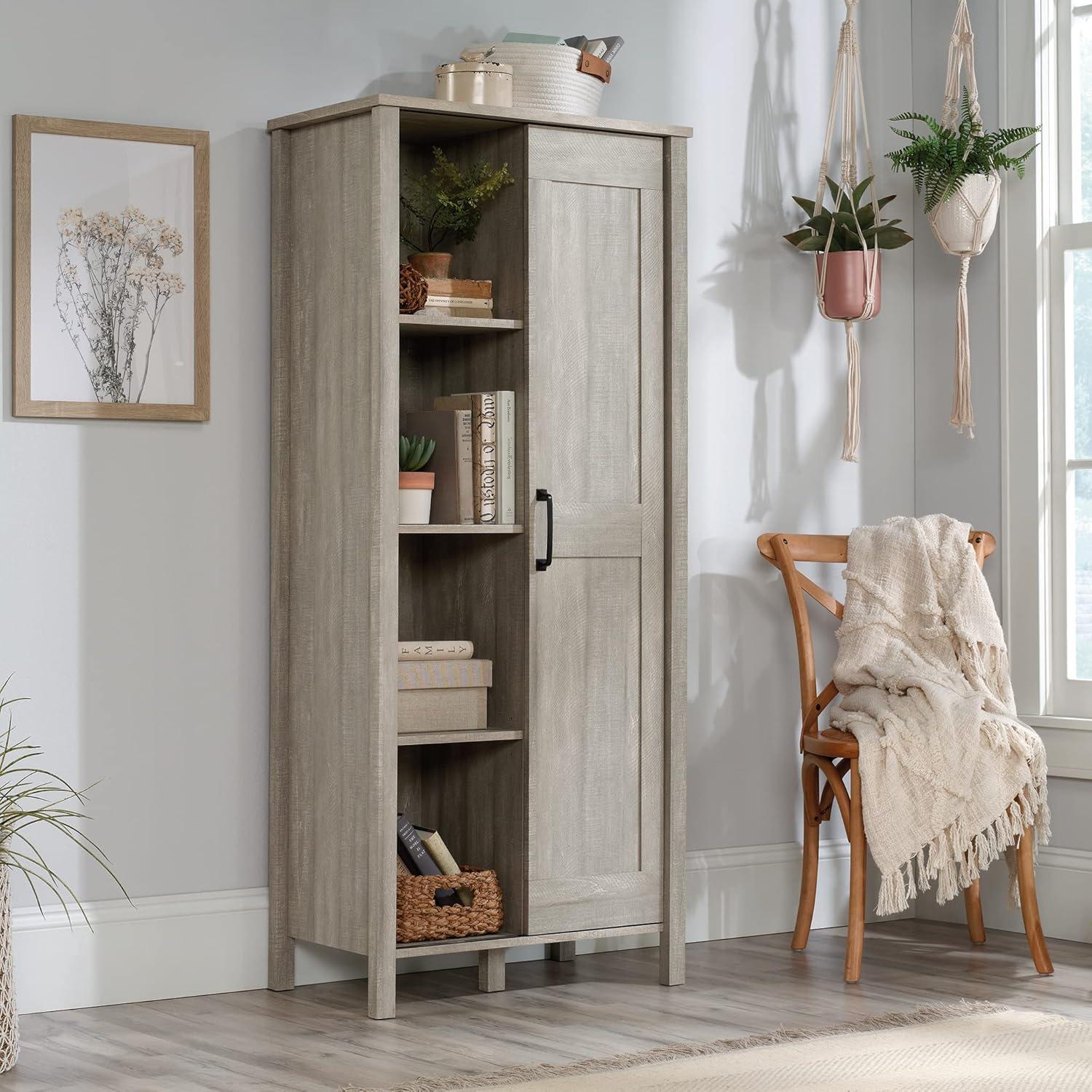 Spring Maple Adjustable Shelving Sliding Door Storage Cabinet