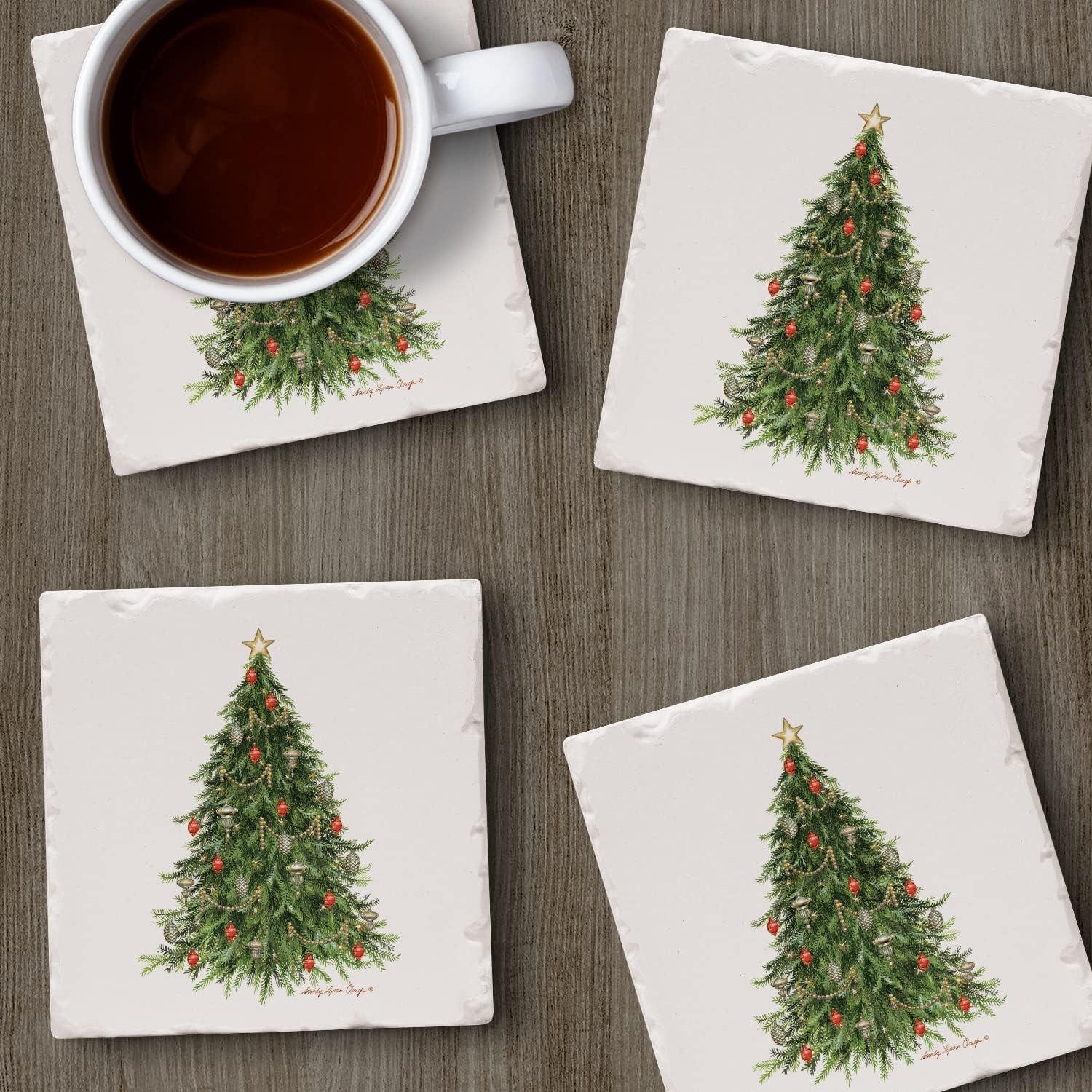 O Christmas Tree 4-Pack Tumbled Tile Coasters (Set of 4)