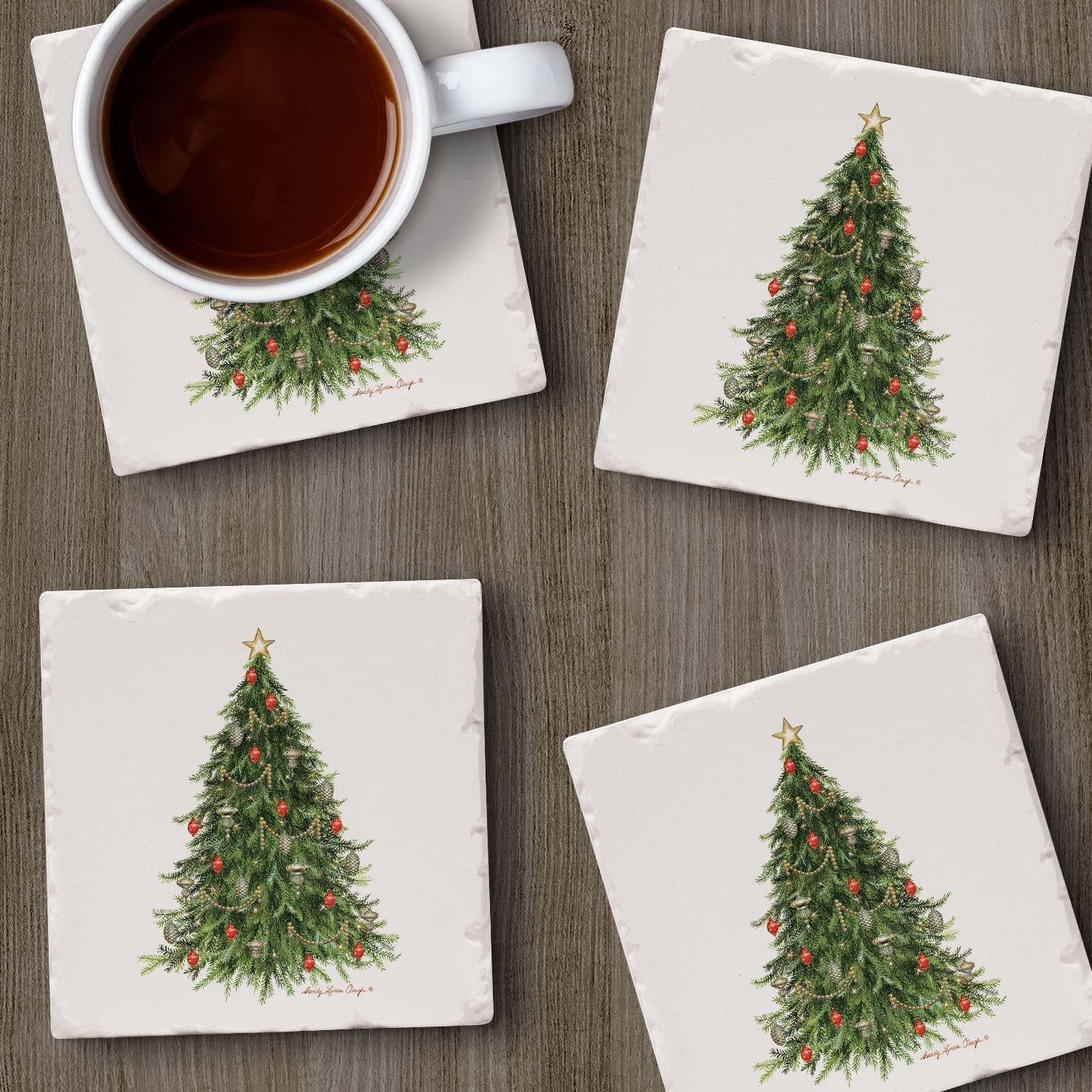 CounterArt O Christmas Tree 4-Pack Tumbled Tile Coasters (Set of 4)