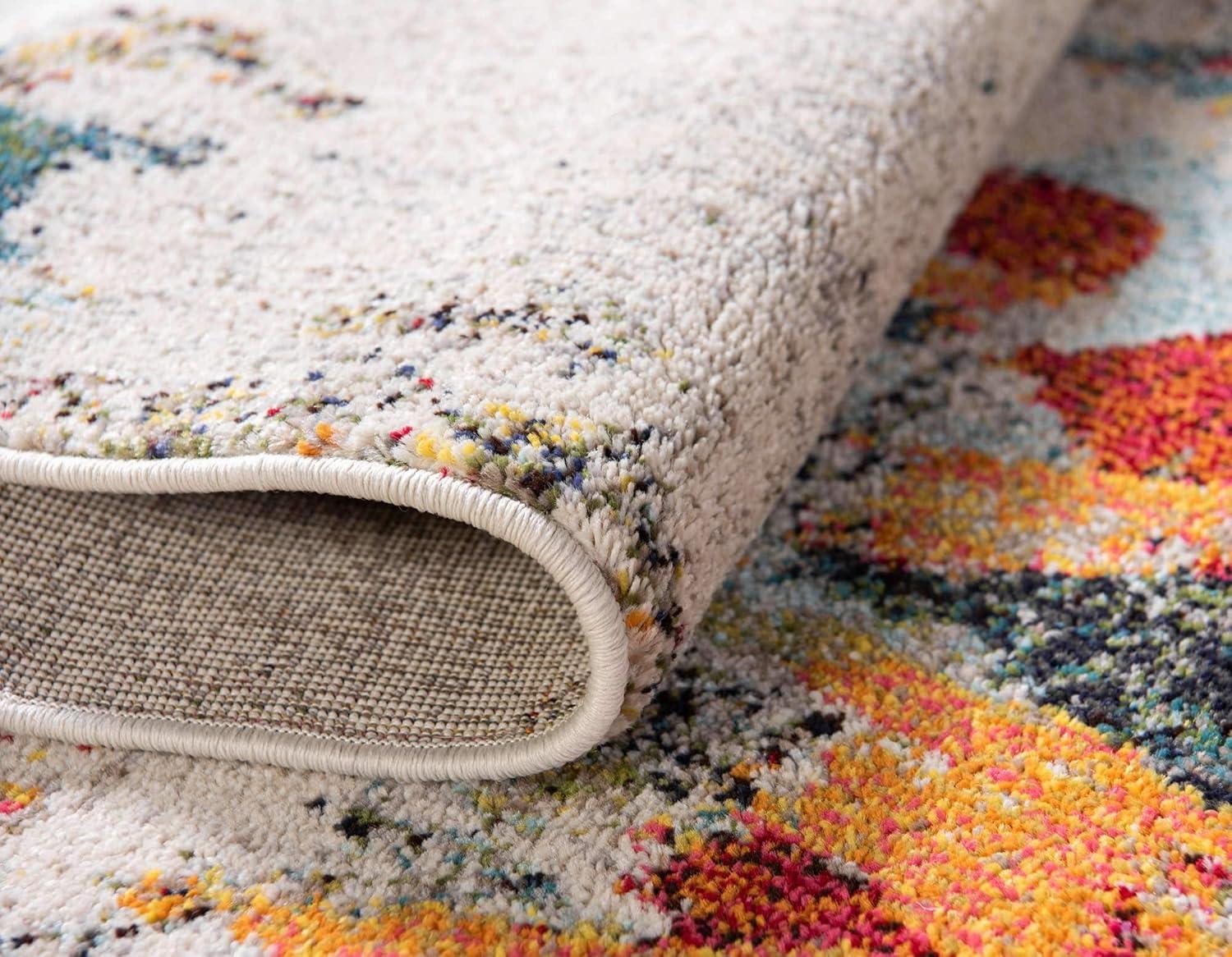 Unique Loom 3' 3 x 5' 3 Multi Chromatic Coral Area Rug