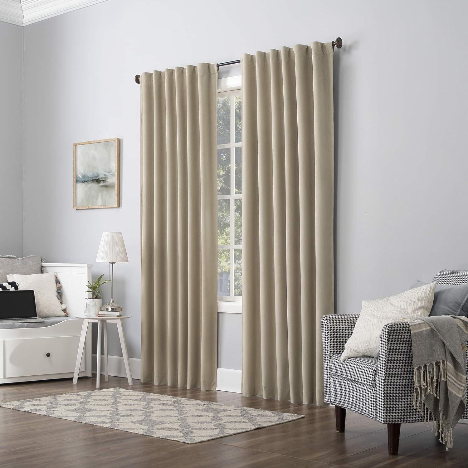 Sun Zero Velvet Noise Reducing Thermal Extreme 100% Blackout Back Tab Curtain Panel