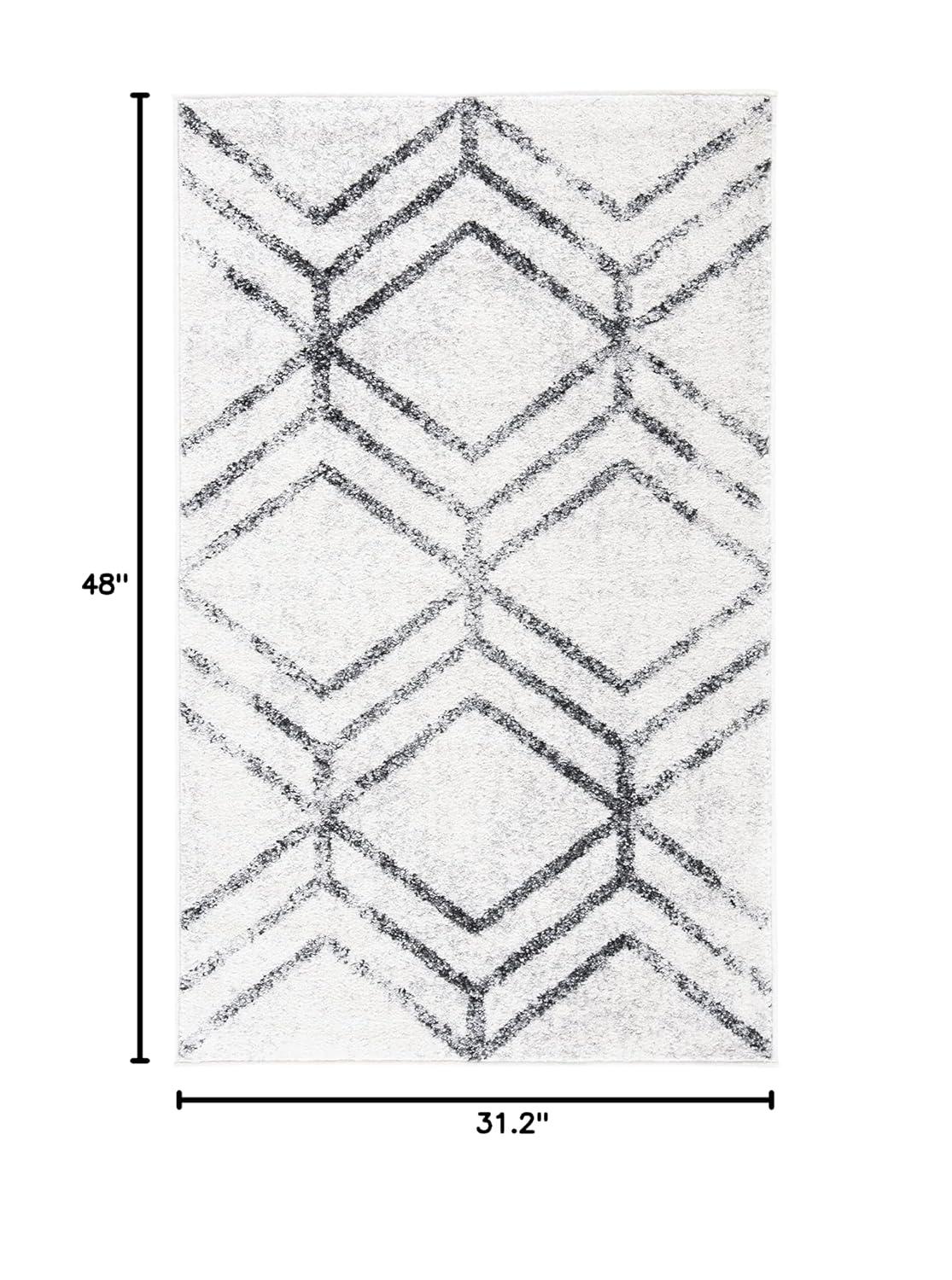 Adirondack ADR253 Machine Made Indoor Accent Rug - Ivory/Grey - 2'-6"x4' - Safavieh