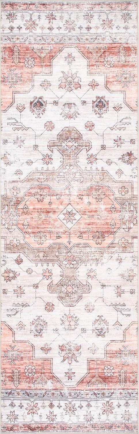 Nuloom Banks Vintage Pet Friendly Machine Washable Area Rug, 2' x 3', Beige