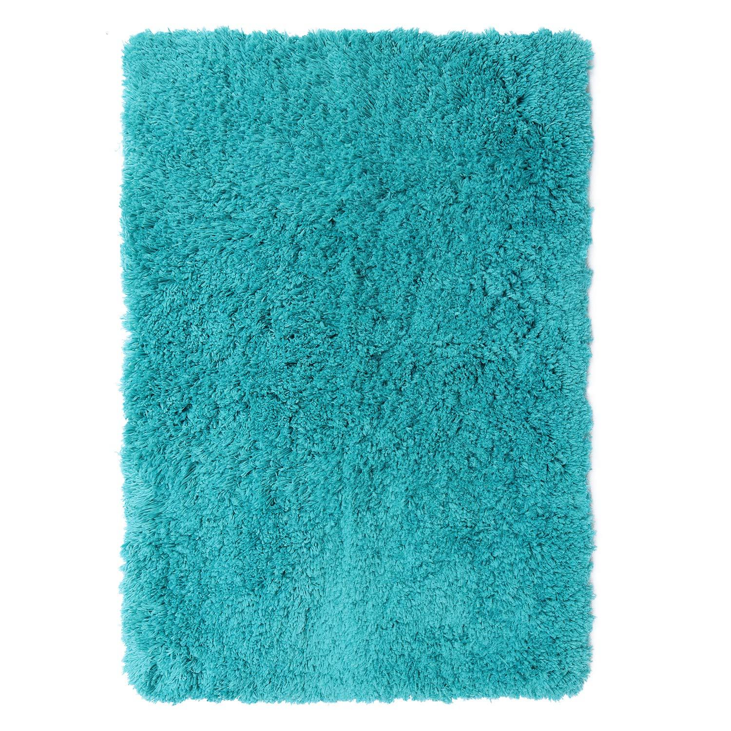 Nestl Super Soft Shaggy Bath Rug, Absorbent Bathroom Rug, Small Medium and Contour, Teal