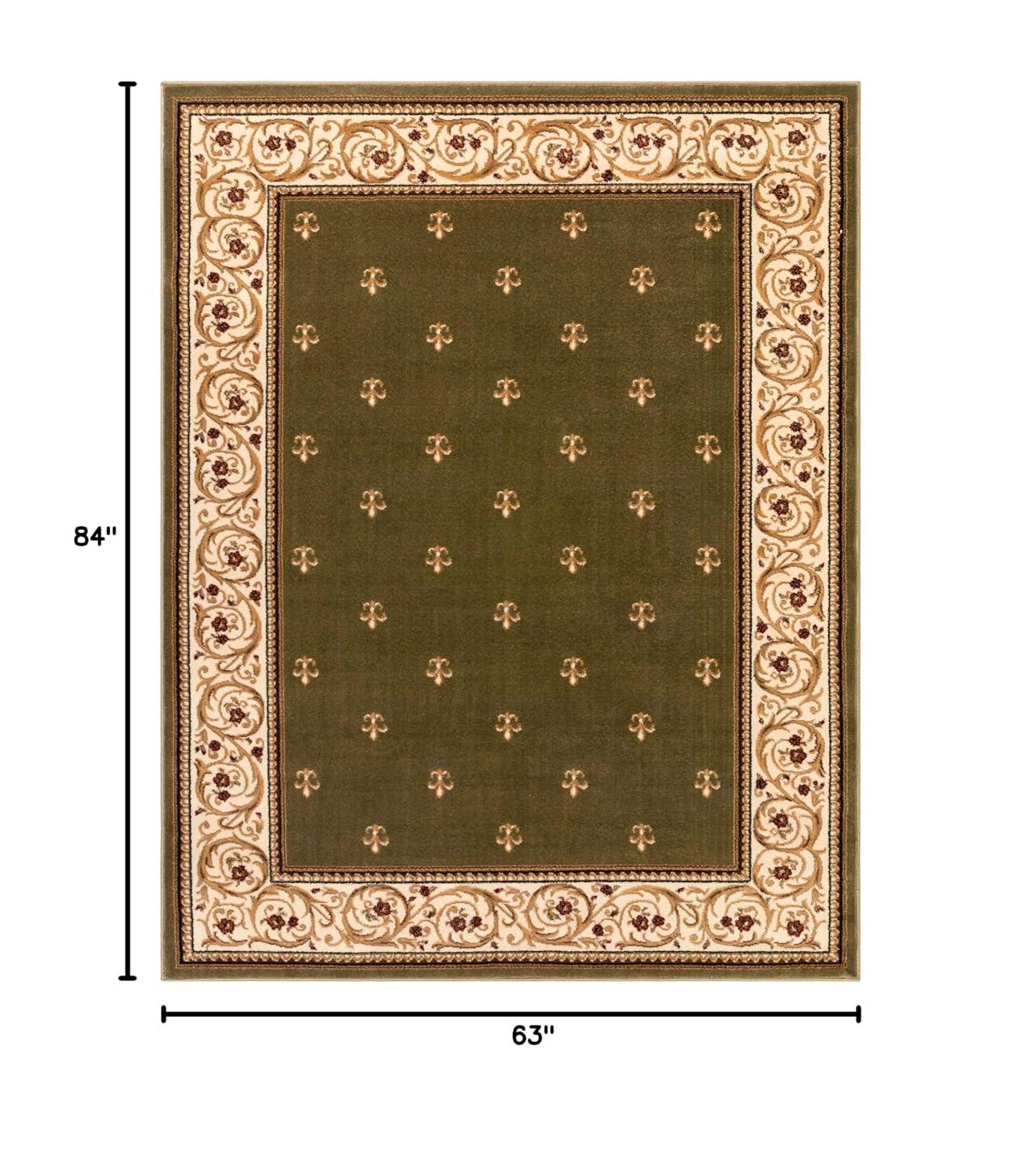 Well Woven Barclay Collection Fleur de Lis Light Blue 7'10" x 9'10" Area Rug - for Living Room, Bedroom, and Dining Room