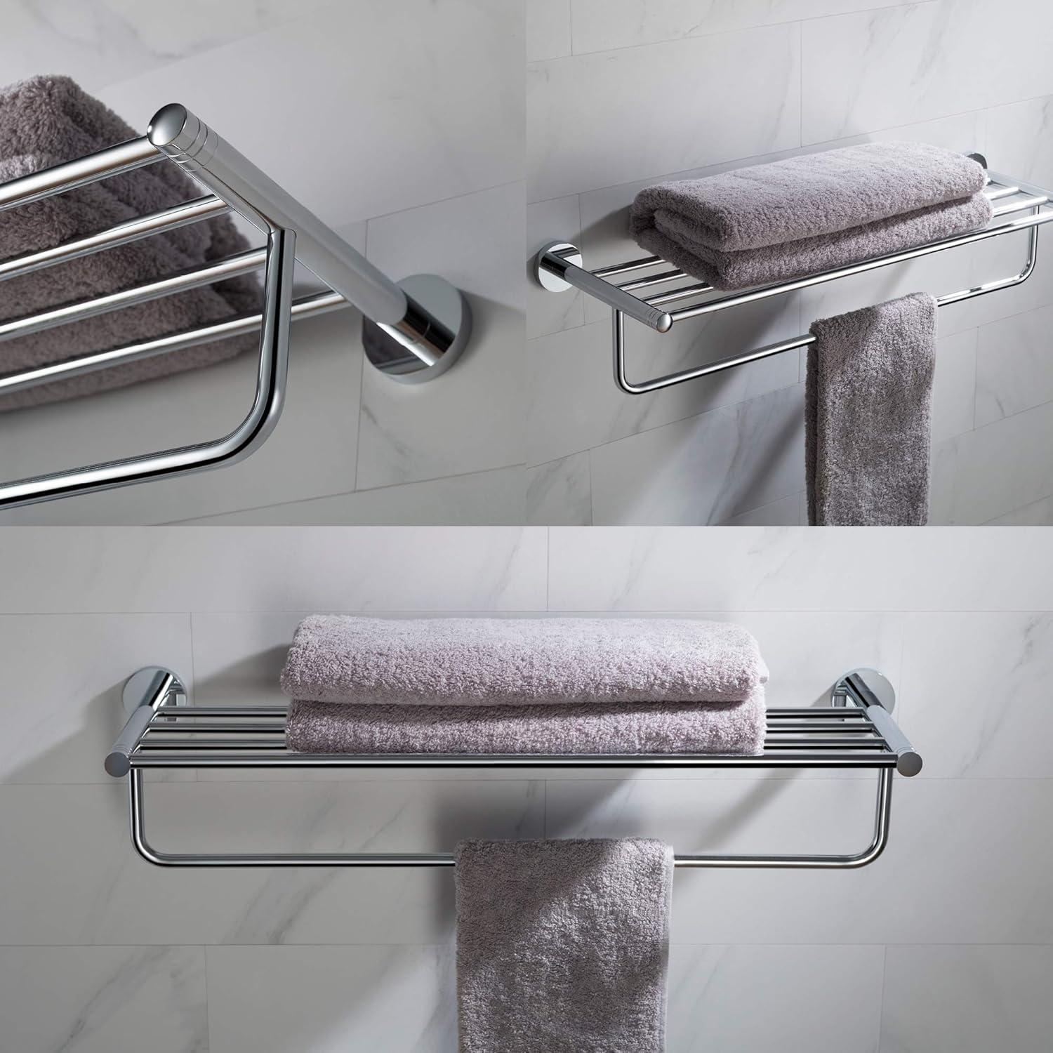 Elie Metal Accent Shelf with Towel Bar