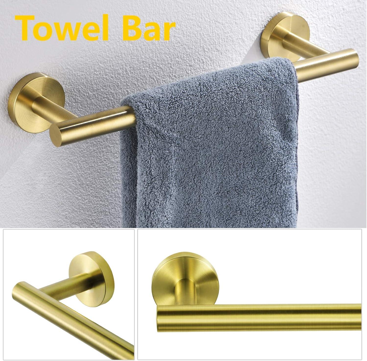 Brushed Gold Stainless Steel 3-Piece Bathroom Hardware Set