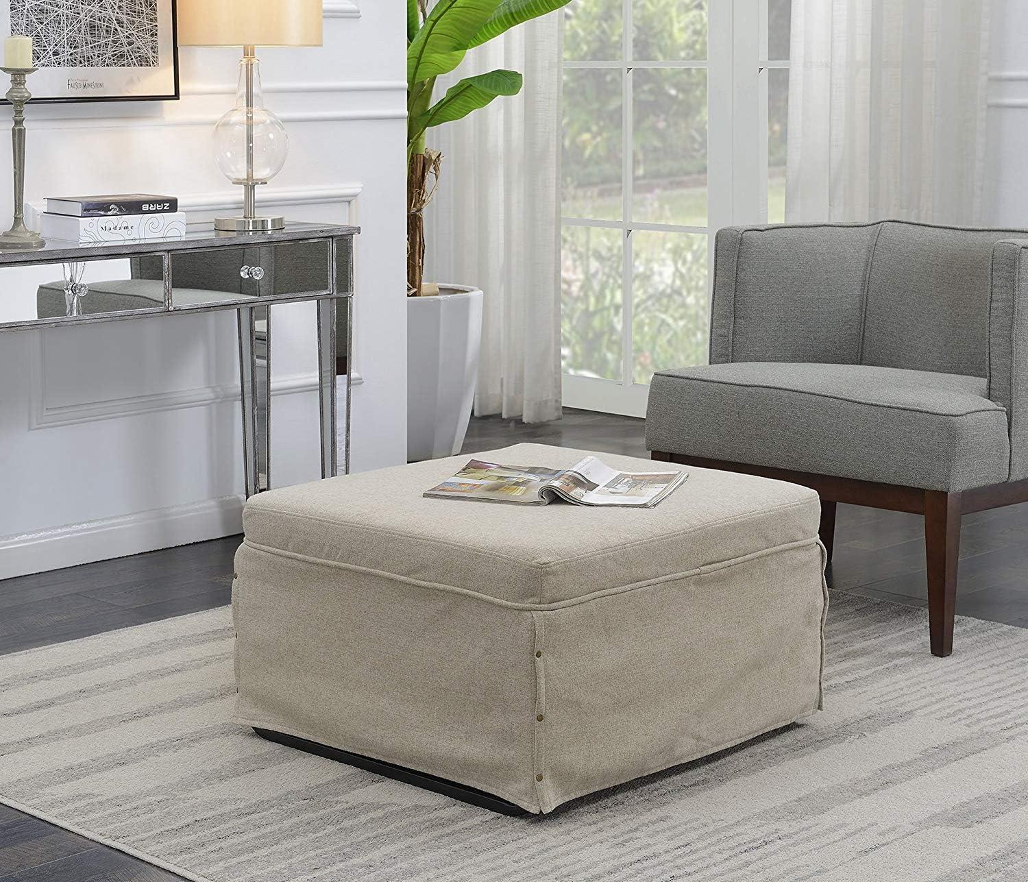 Convenience Concepts Designs4Comfort Folding Bed Ottoman, Soft Beige Fabric