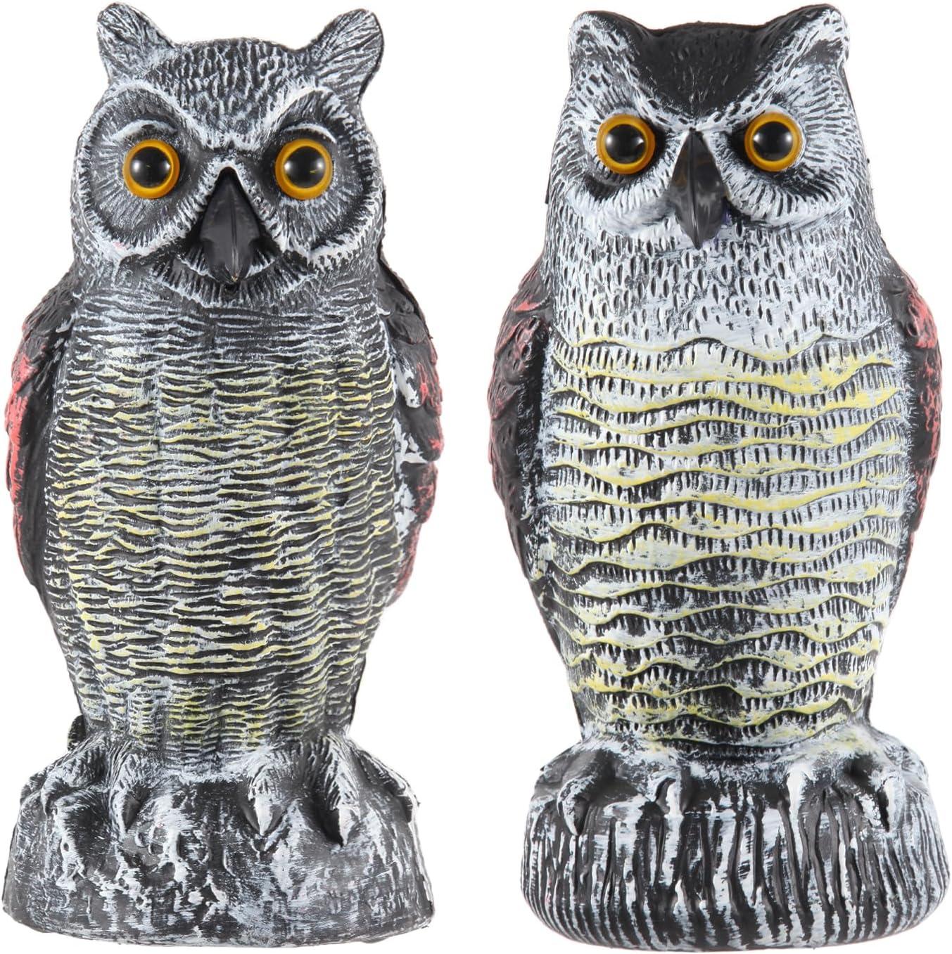 2Pack Fake Owl Decoy to Keep Birds Away Garden Decoration Bird Scare Devices for Garden Outdoor Yard