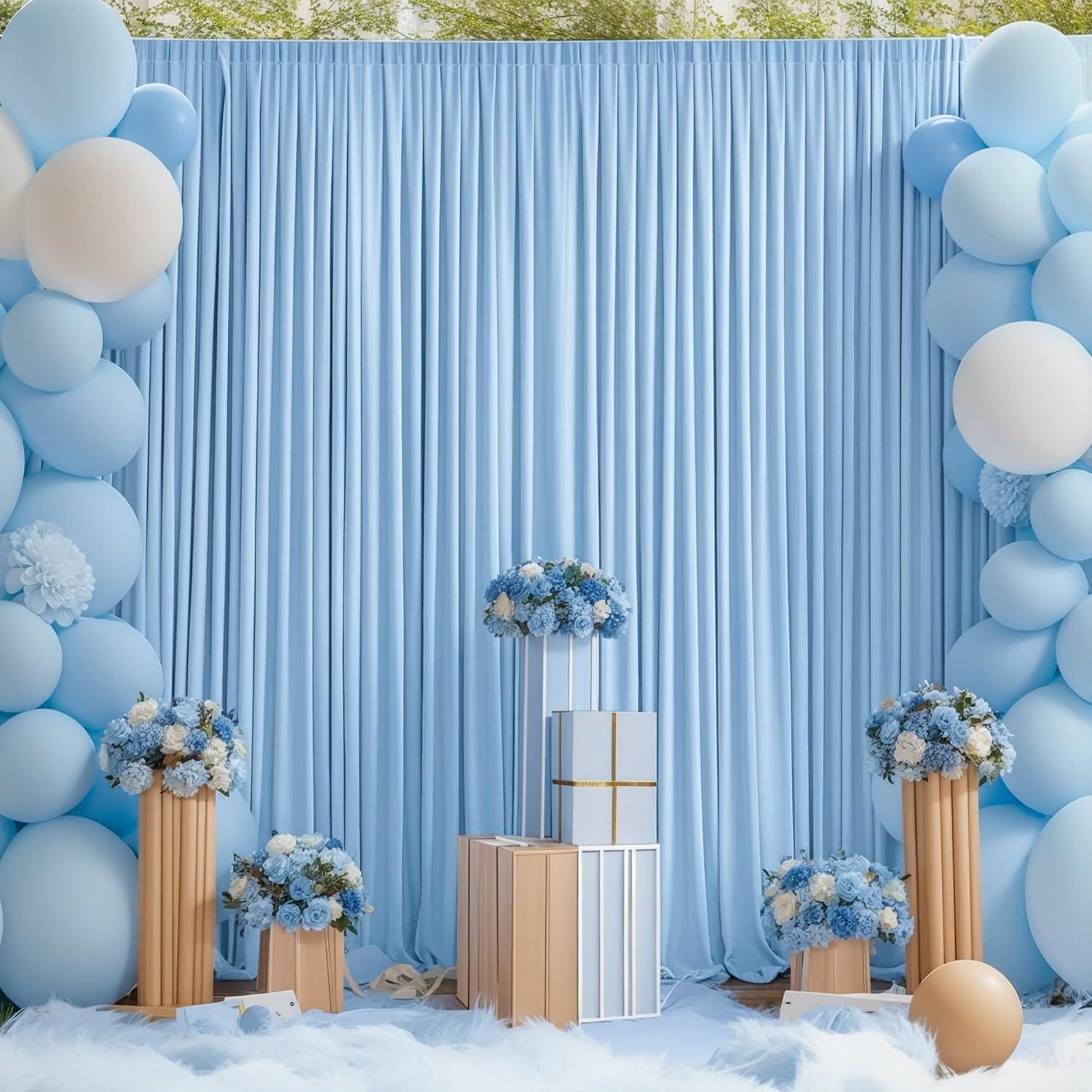10x10ft White Backdrop Curtain for Parties Wrinkle Free Wedding Baby Curtain Backdrops for Birthday Party
