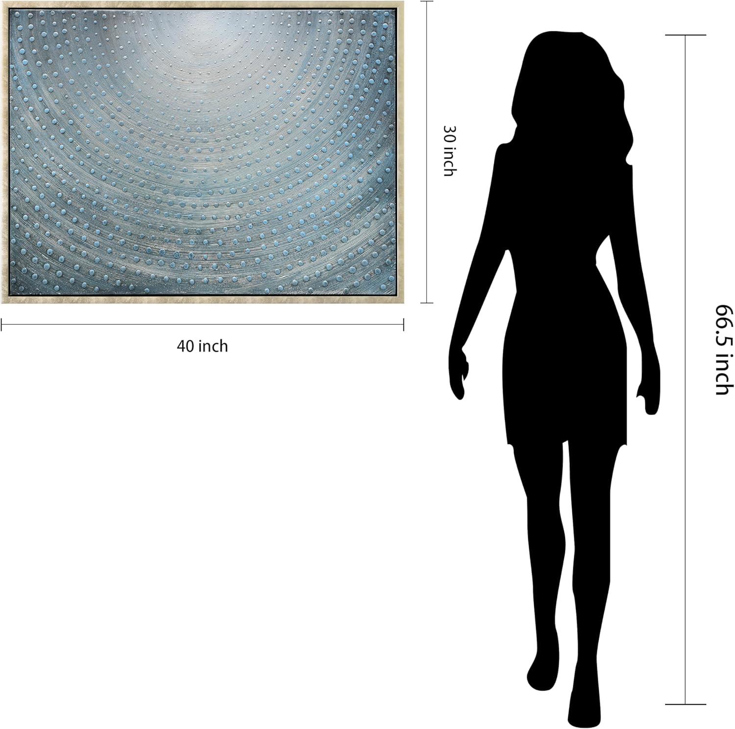 Empire Art Direct Cosmic Swirl Textured Metallic Hand Painted Blue Framed Canvas Wall Art