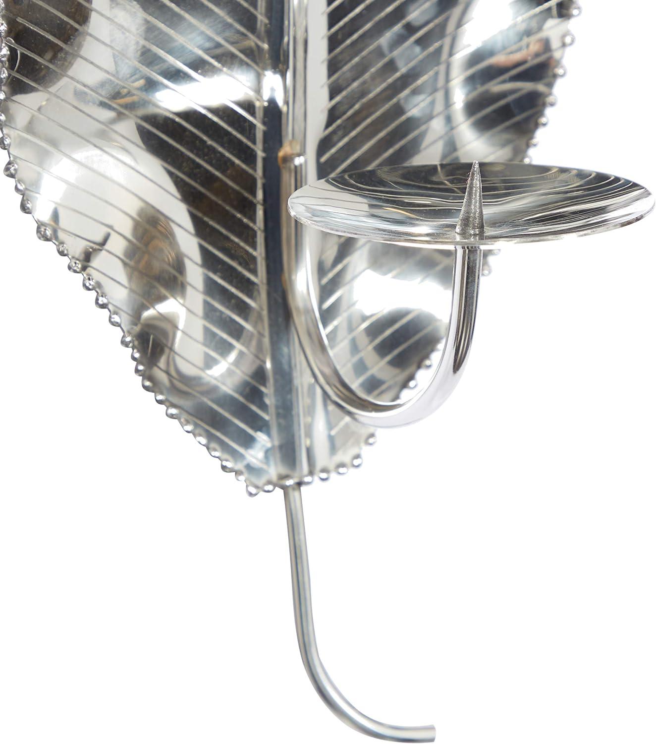 Elegant Silver Leaf-Shaped Stainless Steel Wall Sconce