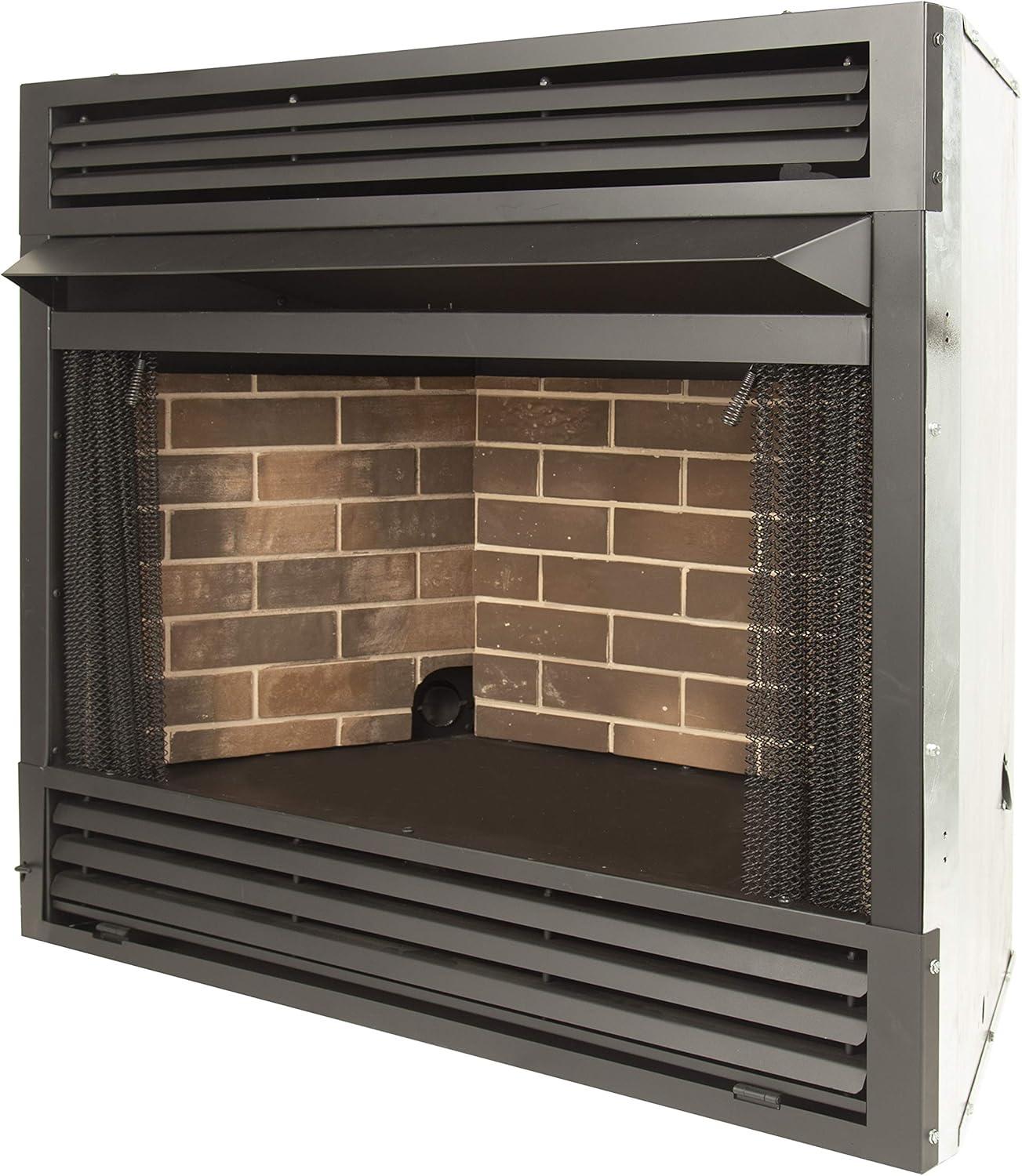 Black 32-Inch Vent-Free Dual Fuel Fireplace Insert