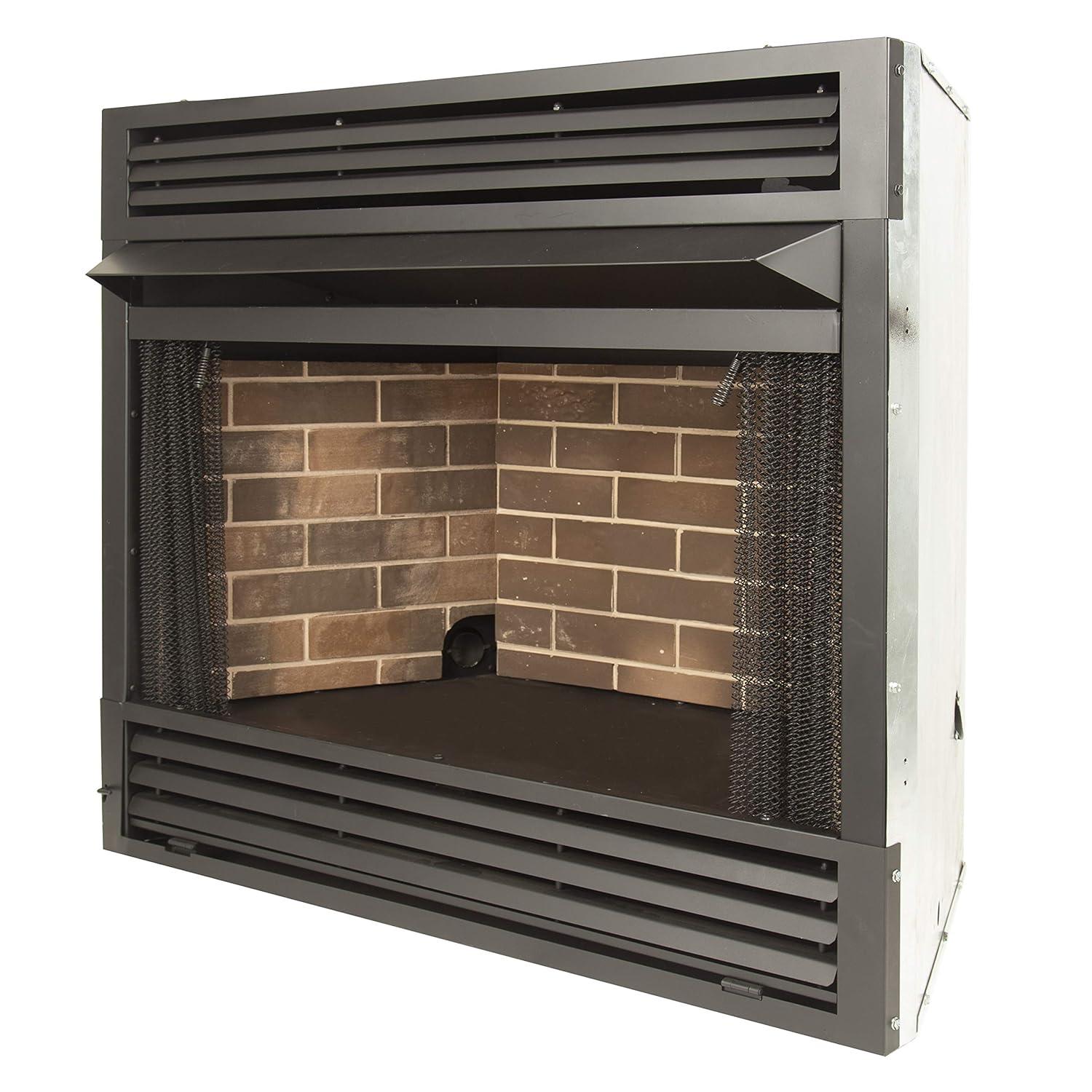 Black 32-Inch Vent-Free Dual Fuel Fireplace Insert