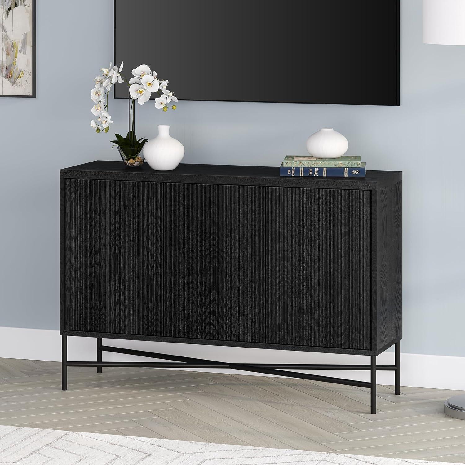 Evelyn&Zoe 48" Modern Contemporary Buffet Table Black