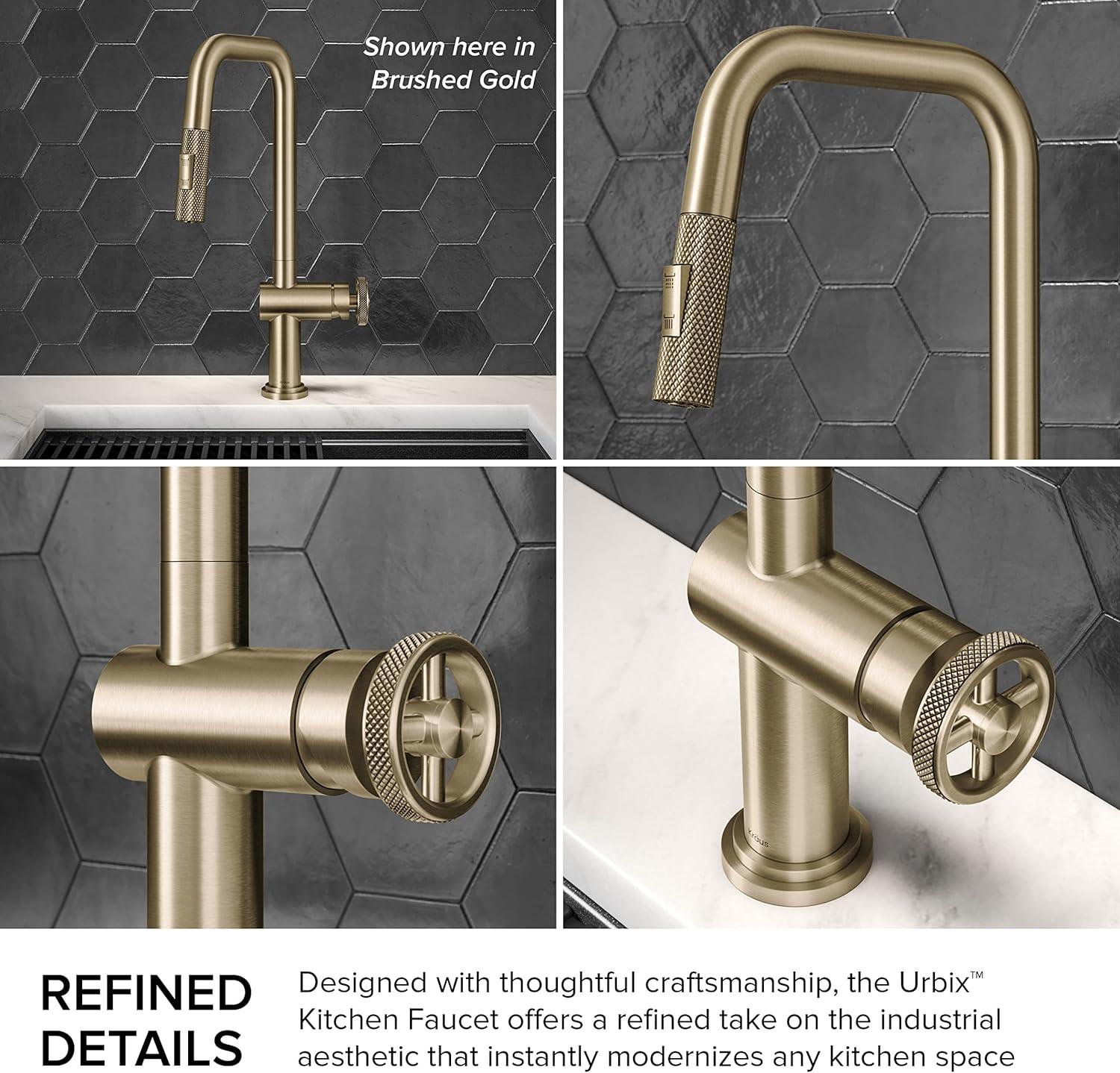 Urbix Industrial Pull-Down Single Handle Kitchen Faucet