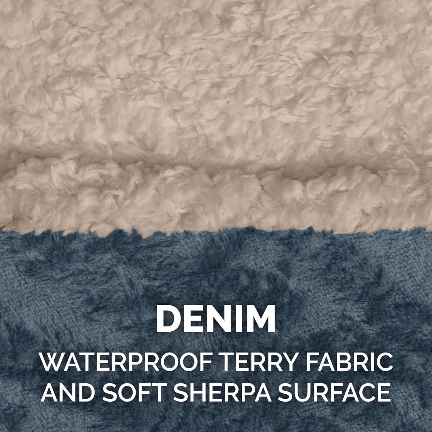 FurHaven Soft-Edge Snuggly & Warm Waterproof Blanket for Cats & Dogs - Small, Cozy Denim
