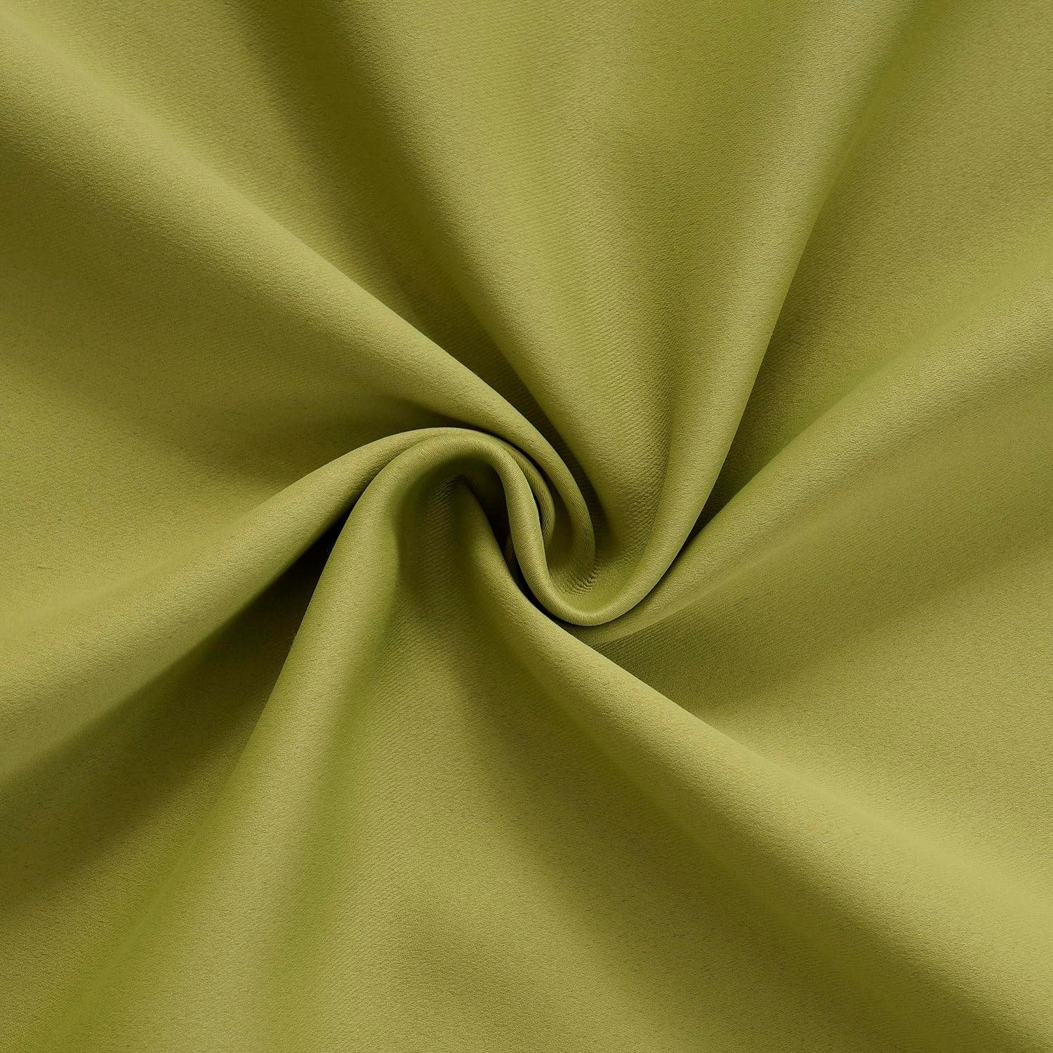 Moss Green Polyester Blackout Tie-Up Curtain Panel 46" x 63"