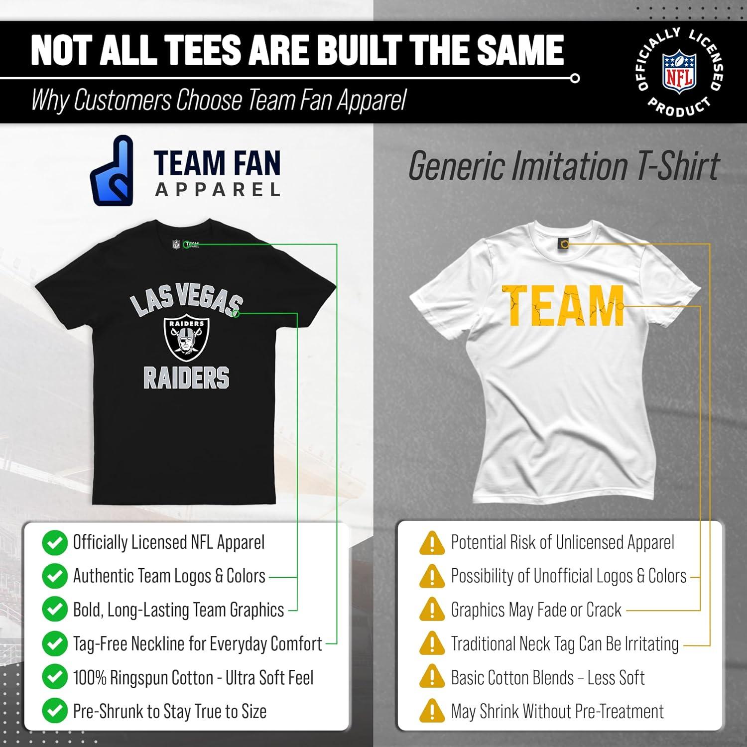 Team Fan Apparel NFL Adult Gameday T-Shirt - Cotton Blend - Tagless - Semi-Fitted - Unleash Your Team Spirit During Game Day