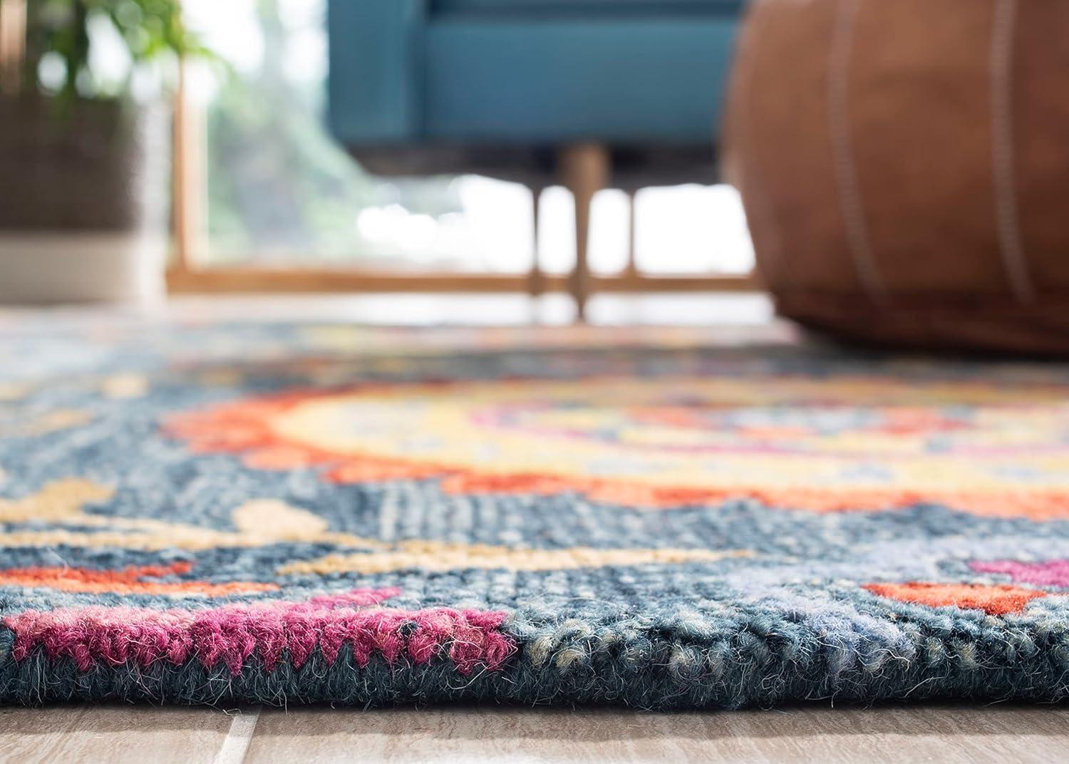 SAFAVIEH Suzani SZN374A Hand-hooked Blue / Multi Rug