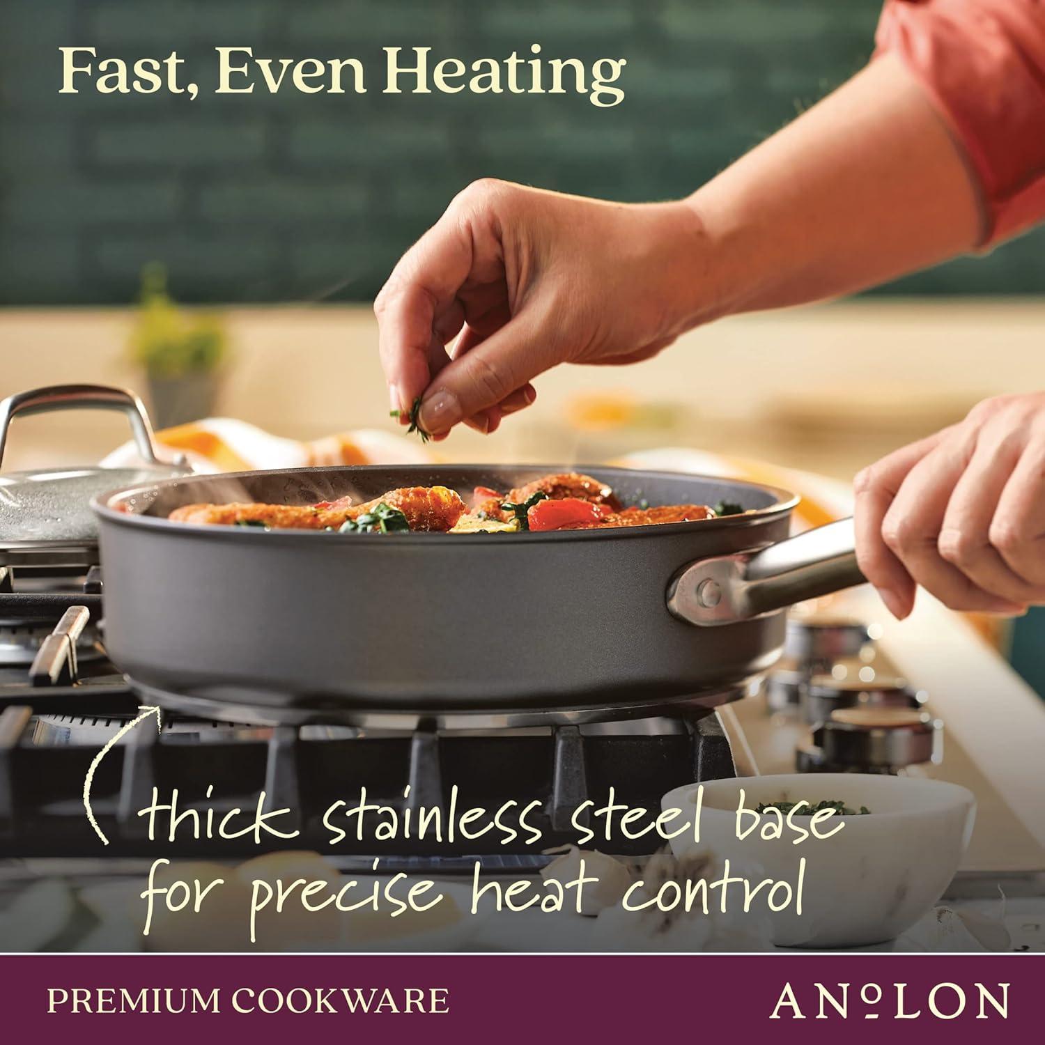 Anolon Accolade 12.25" Forged Hard-Anodized Nonstick Frying Pan with Lid