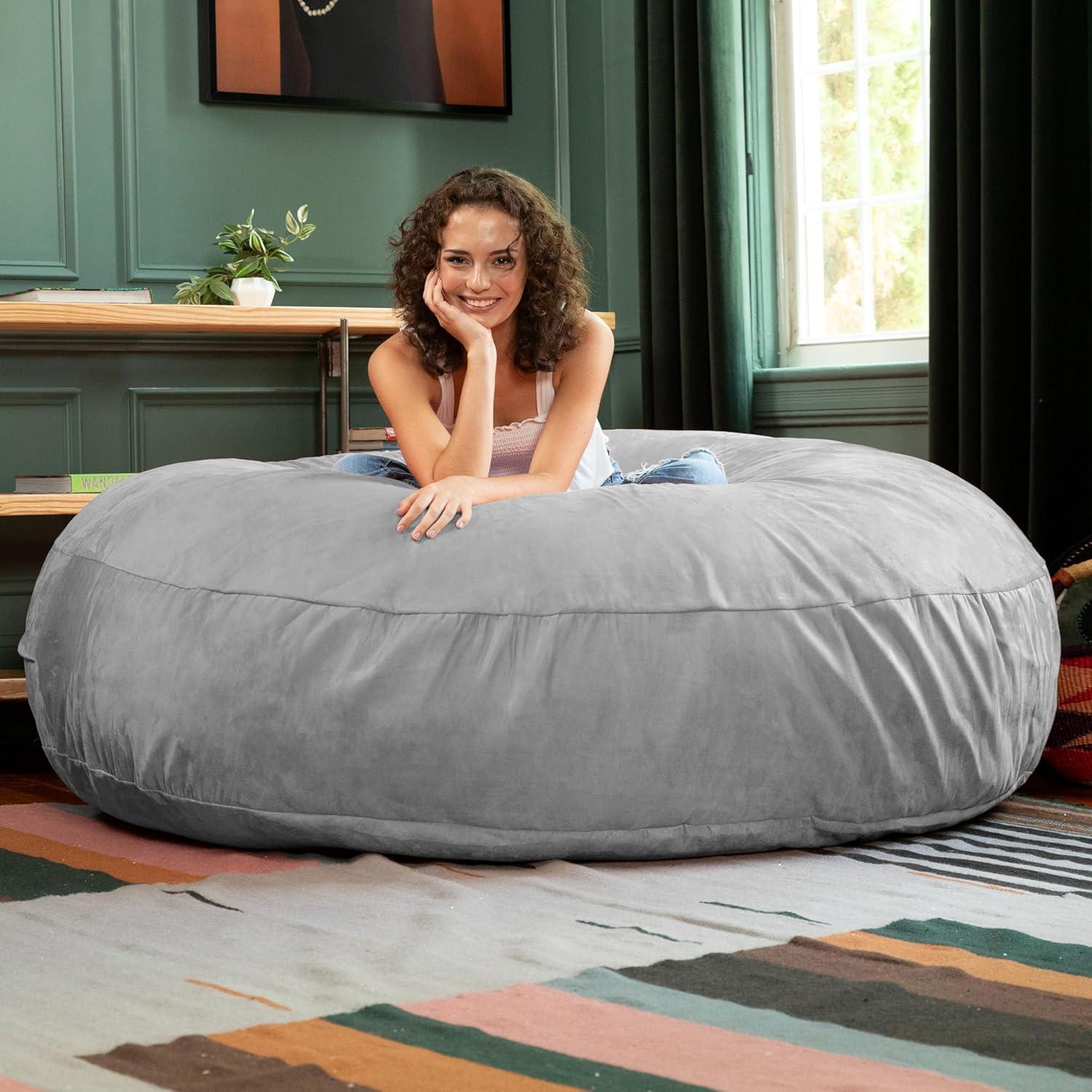 Jaxx 6 ft Cocoon - Large Bean Bag Chair for Adults, Platnium