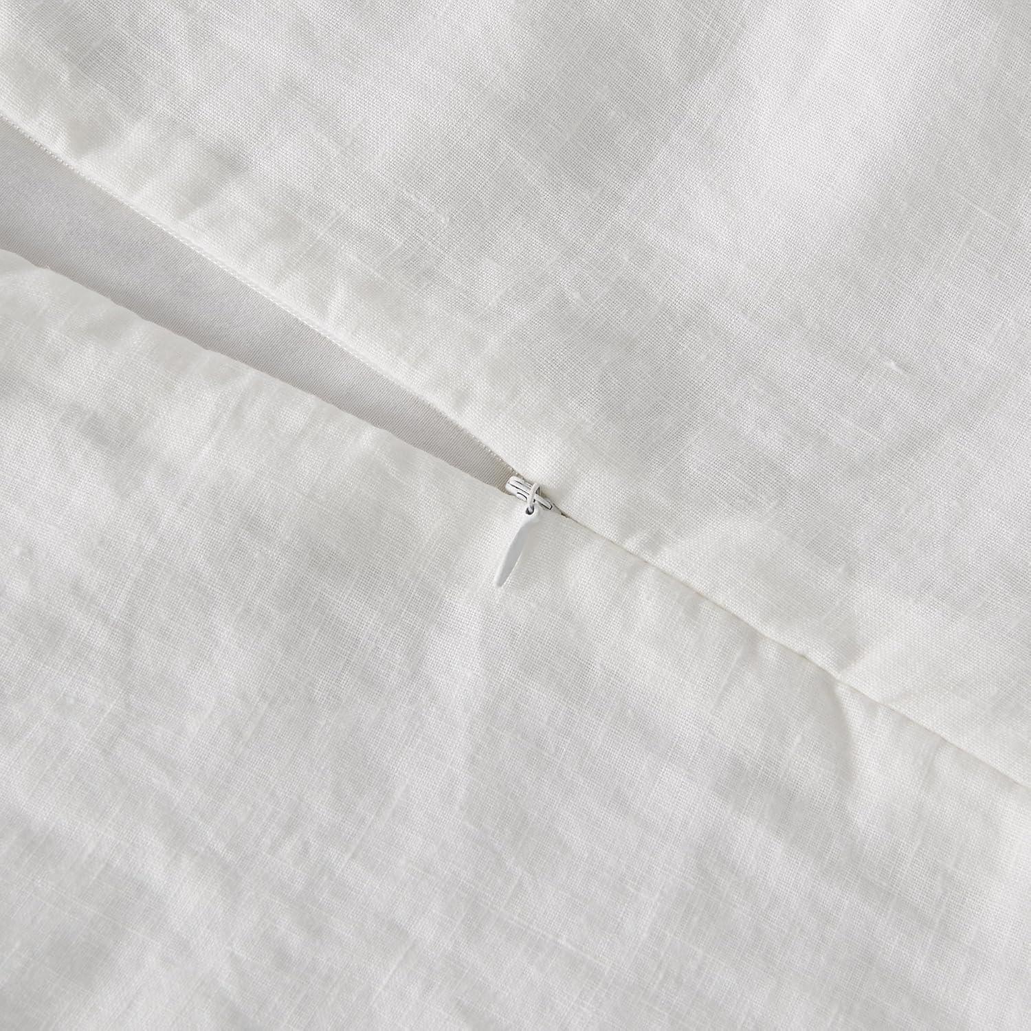 Great Bay Home 100% European Flax Linen Duvet Cover Set, Lightweight, Breathable, 3-Piece Set (Sand, Full / Queen)