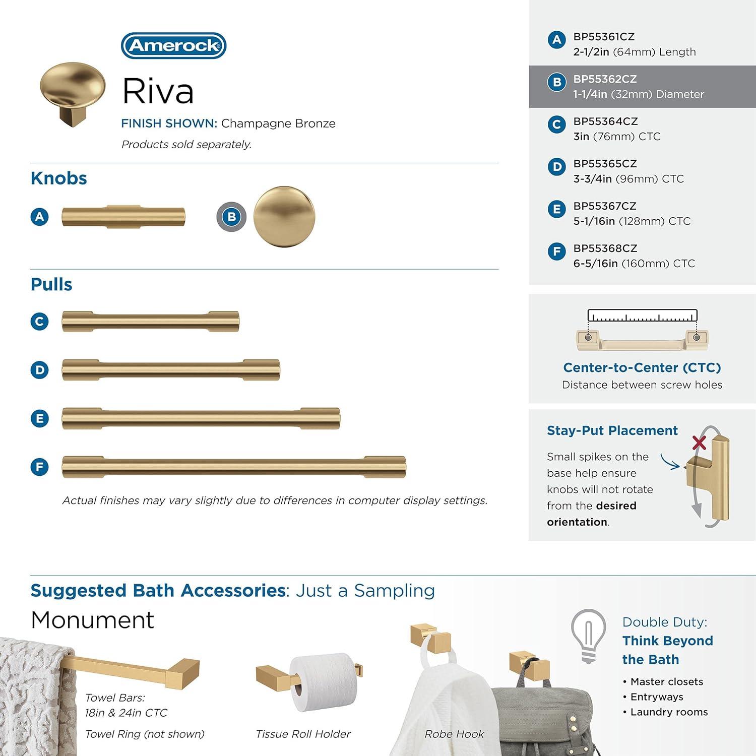 Riva 2 1/2" Length Bar Knob