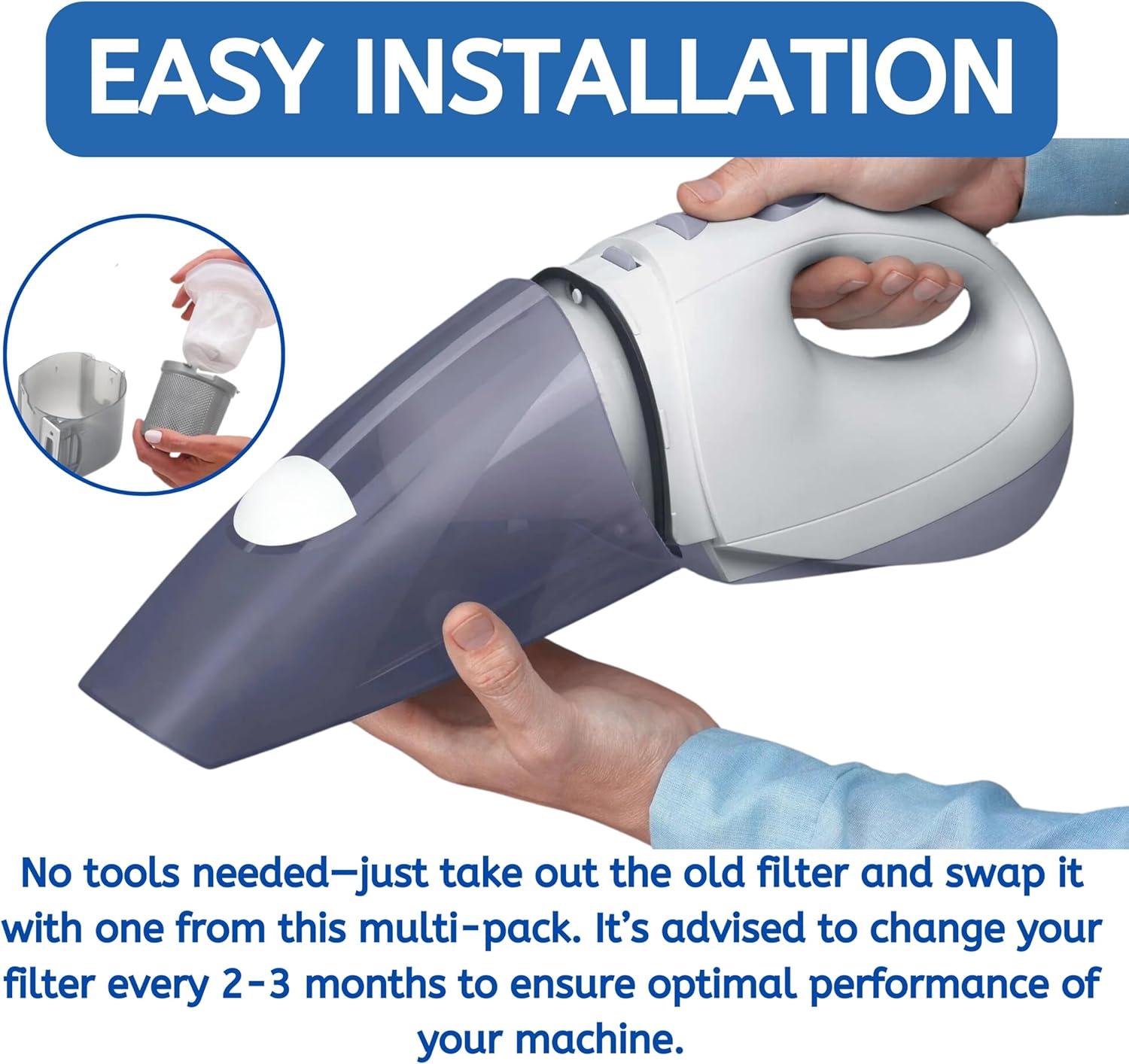 Nispira VF110 Vacuum Cleaner Replacement Filter For BLACK+DECKER Handheld Vacuum, Fit Models CHV9610, CHV1210, CHV1410, CHV1410B, CHV1510, HHVI315JO42, HHVI320JR02, HHVI325JR22, 3 Pack