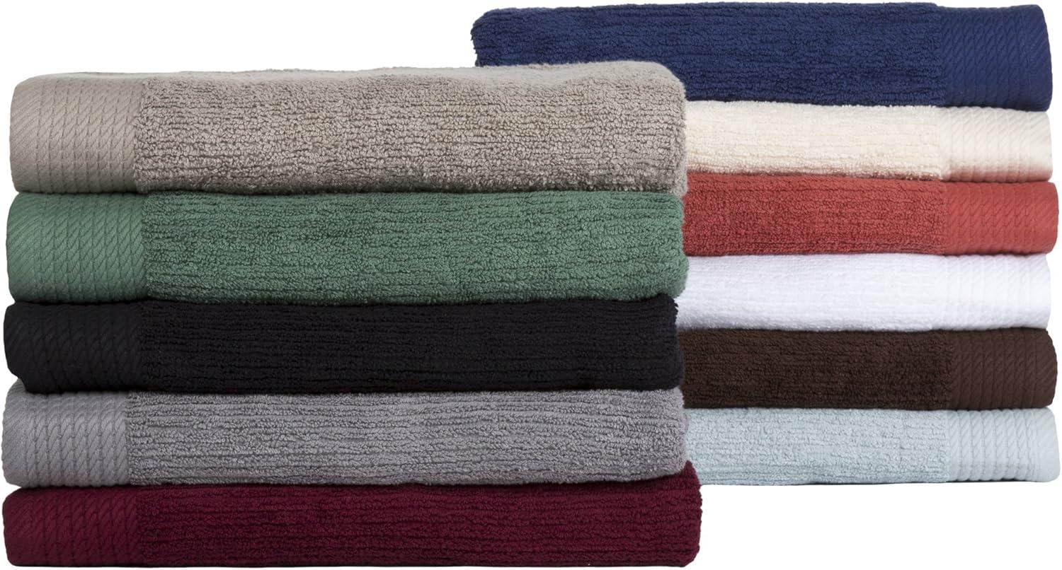 Luxurious Burgundy Egyptian Cotton Ribbed Towel Set