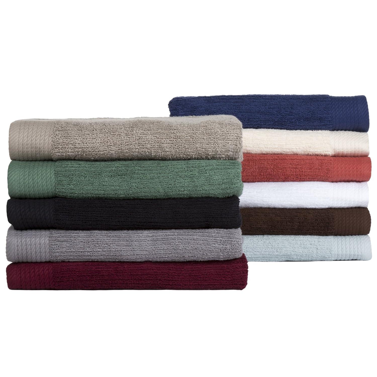 Luxurious Burgundy Egyptian Cotton Ribbed Towel Set
