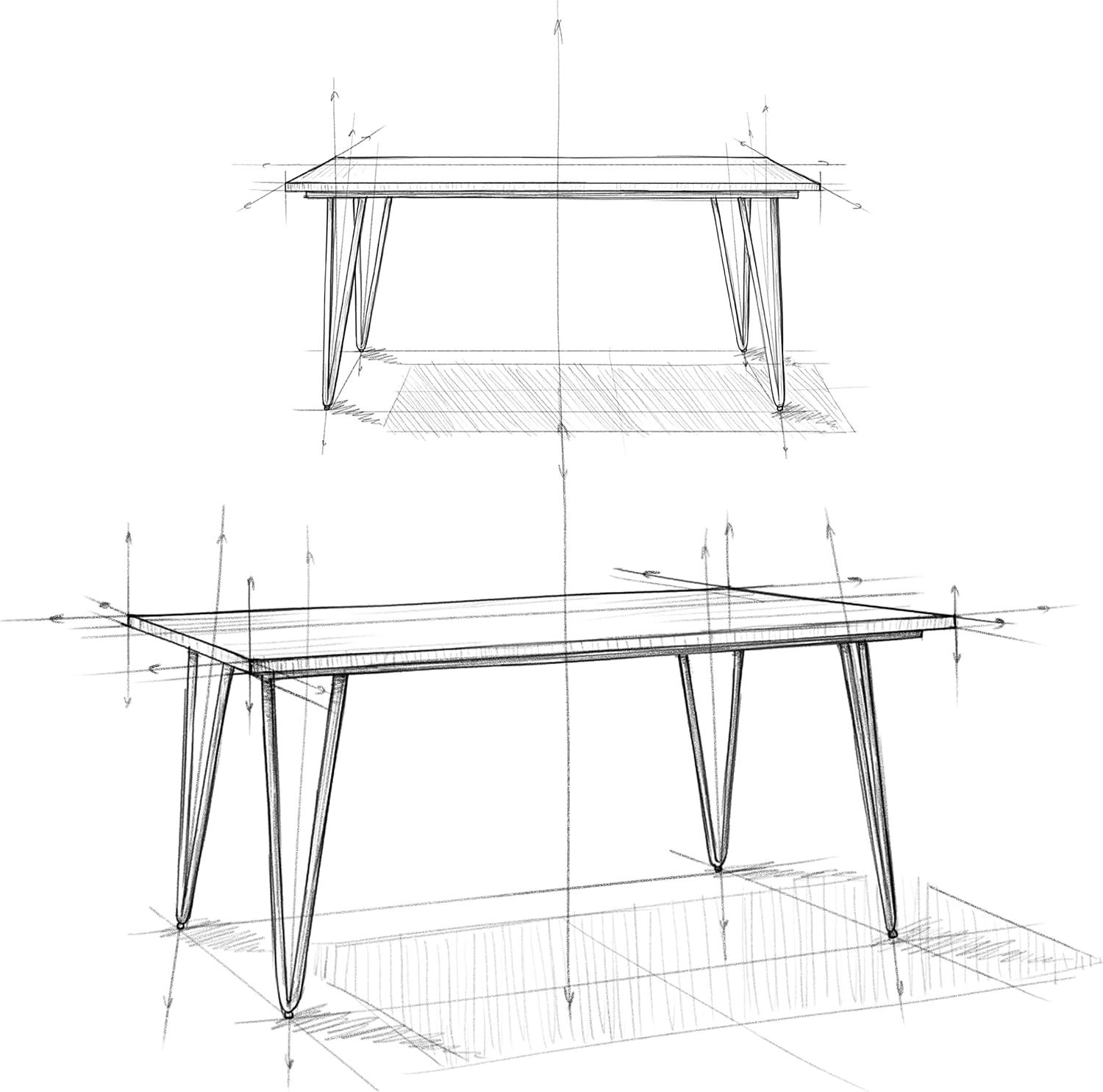 Hunter Solid Wood 66" Rectangular Dining Table in Natural