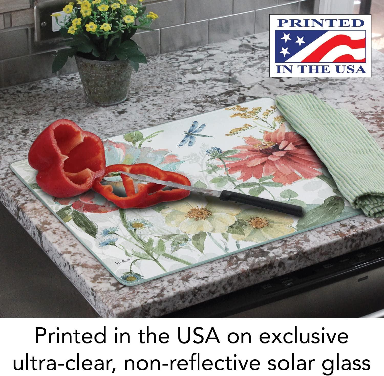 CounterArt Spring Meadow Tempered Glass Cutting Board