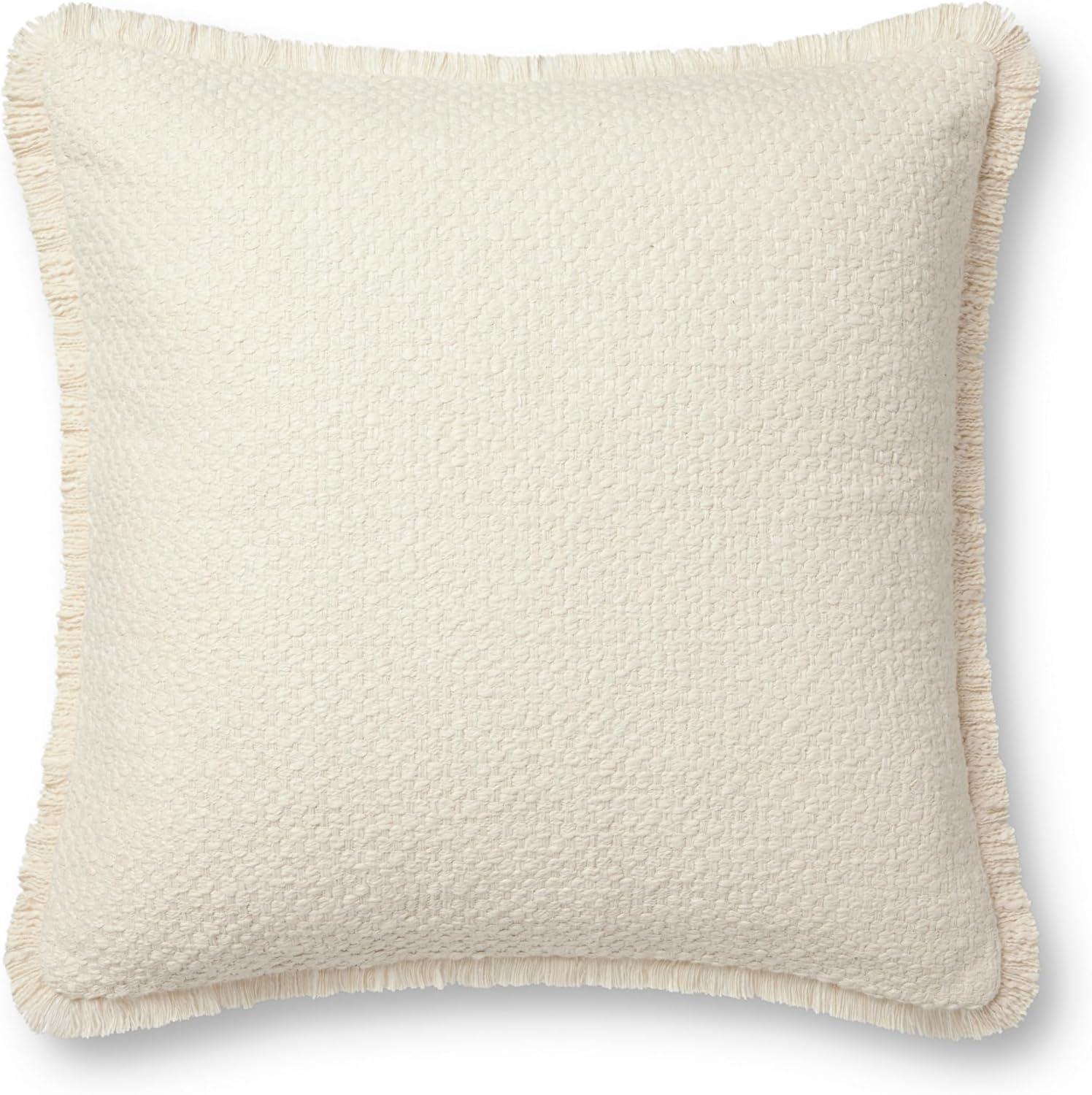 Olive Green 22'' x 22'' Cotton Blend Fringe Pillow
