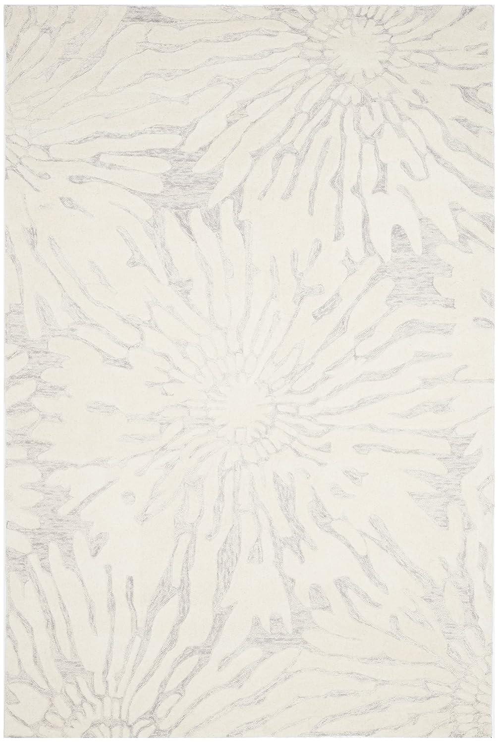 Bella BEL129 Hand Tufted Area Rug - Silver/Ivory - 6'x9' - Safavieh.