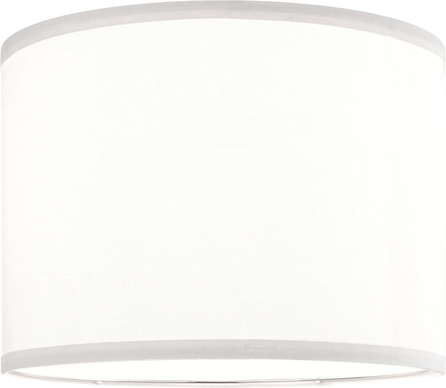 Pure White Medium Drum Linen Table Lamp Shade