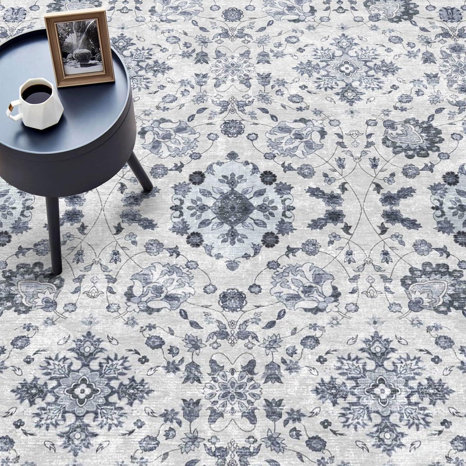 3' X 5' Modern Persian Vintage Moroccan Traditional Area Rug, Ivory/Blue/Red - JONATHAN Y