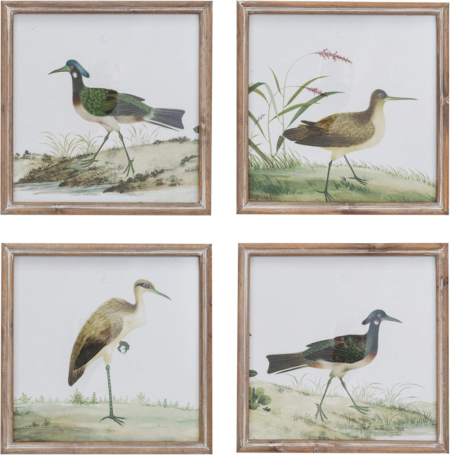 Storied Home (Set of 4) Reclaimed Wood Framed Bird Print Wall Art Set