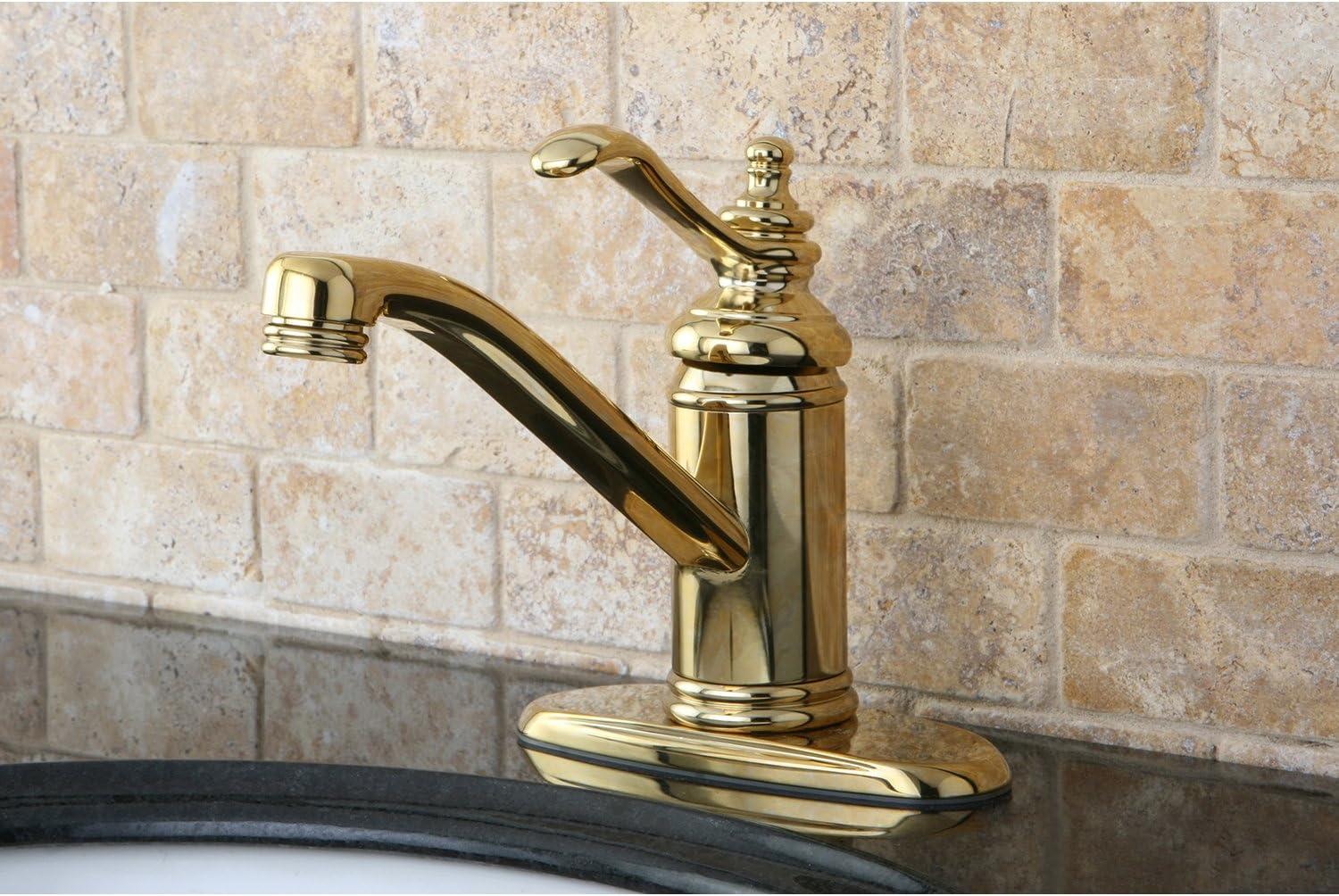 Kingston Brass KS3402TL Templeton 4" Single Handle Bathroom Faucet, Polished Brass